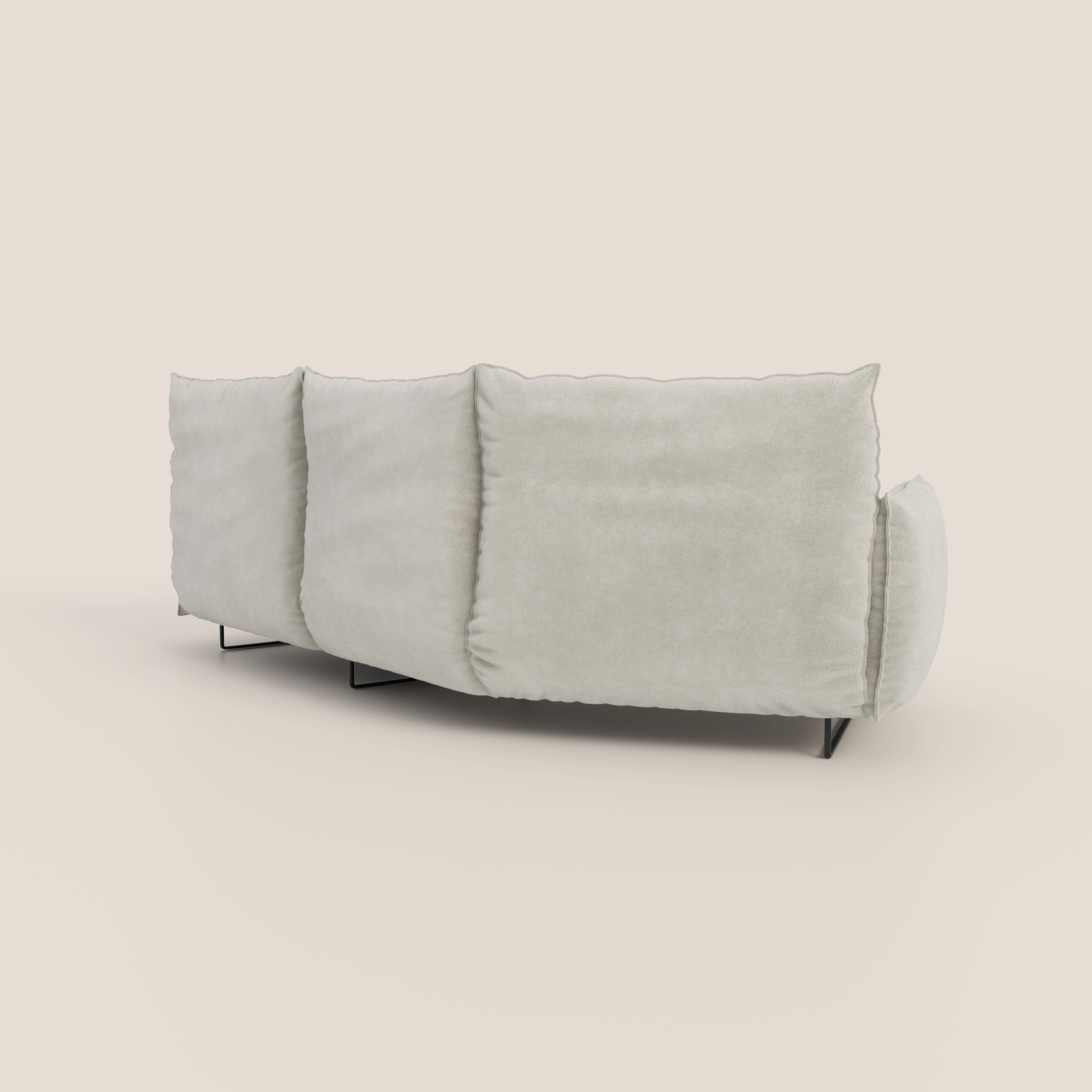 Monamour divano moderno angolare con opzione relax elettrico in microfibra smacchiabile impermeabile T11 panna - divani.store