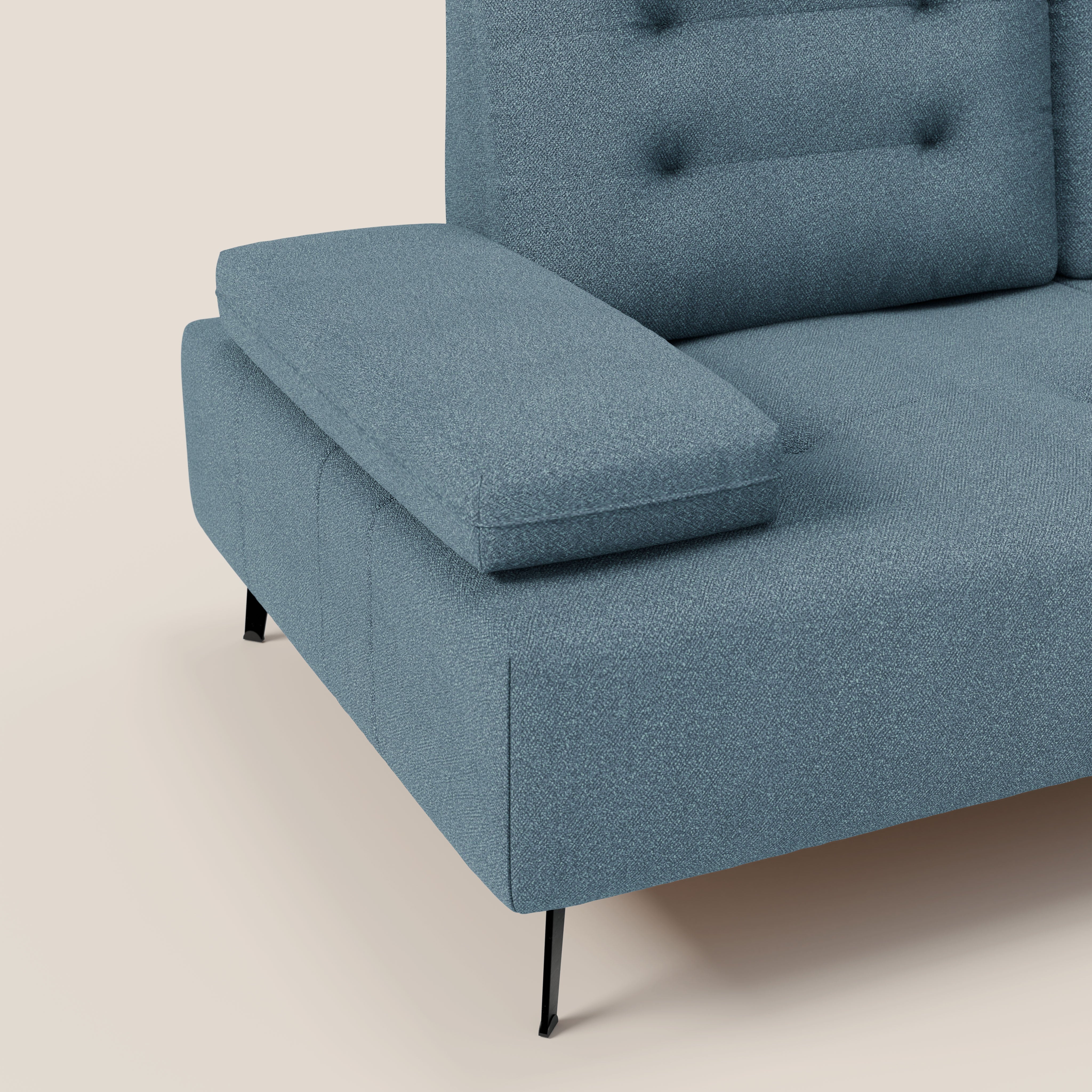 Lugano Divano 3 posti con schienali e braccioli traslanti in morbido bouclé impermeabile T07 - divani.store