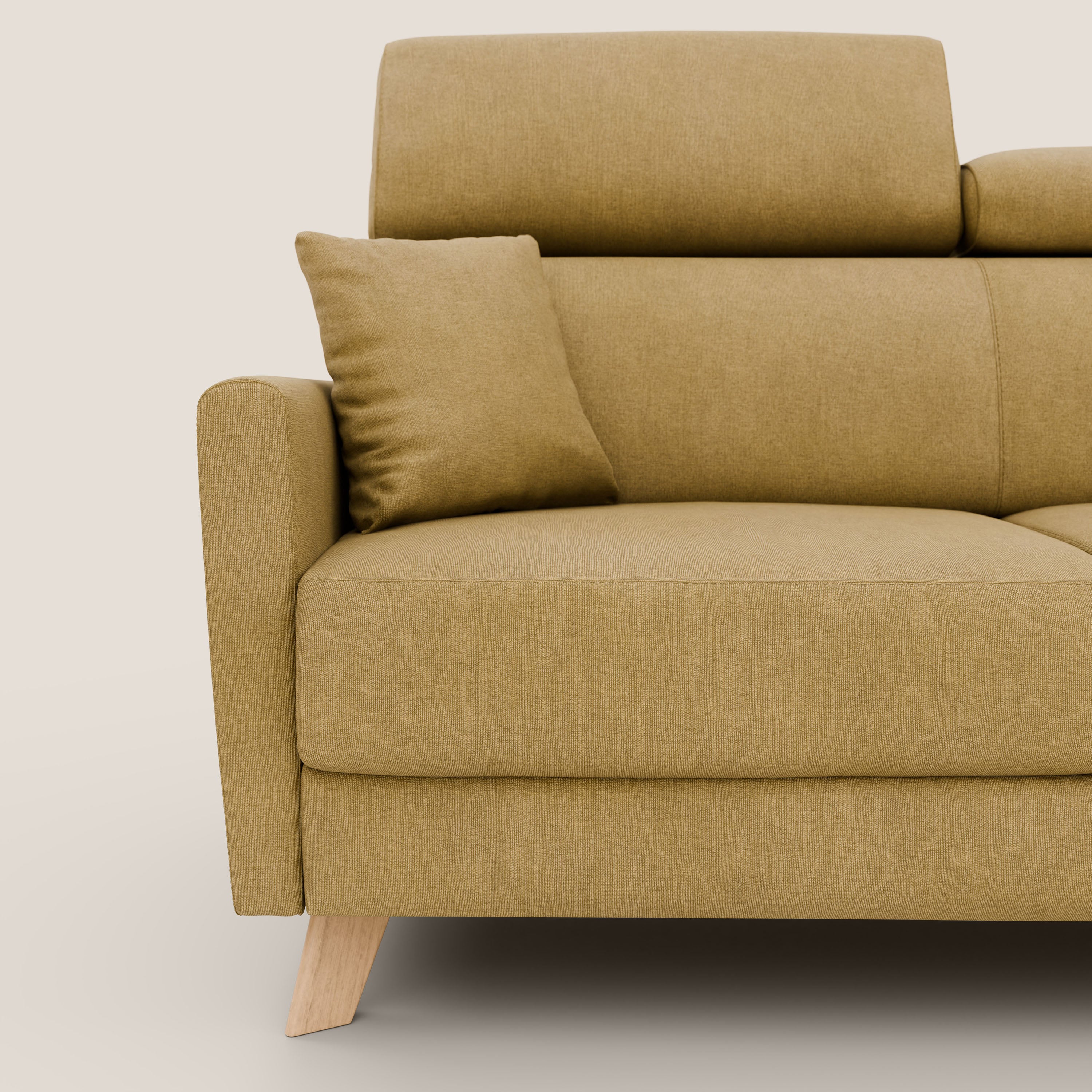 Francy divano letto matrimoniale con poggiatesta regolabili in tessuto impermeabile e smacchiabile T17 - divani.store