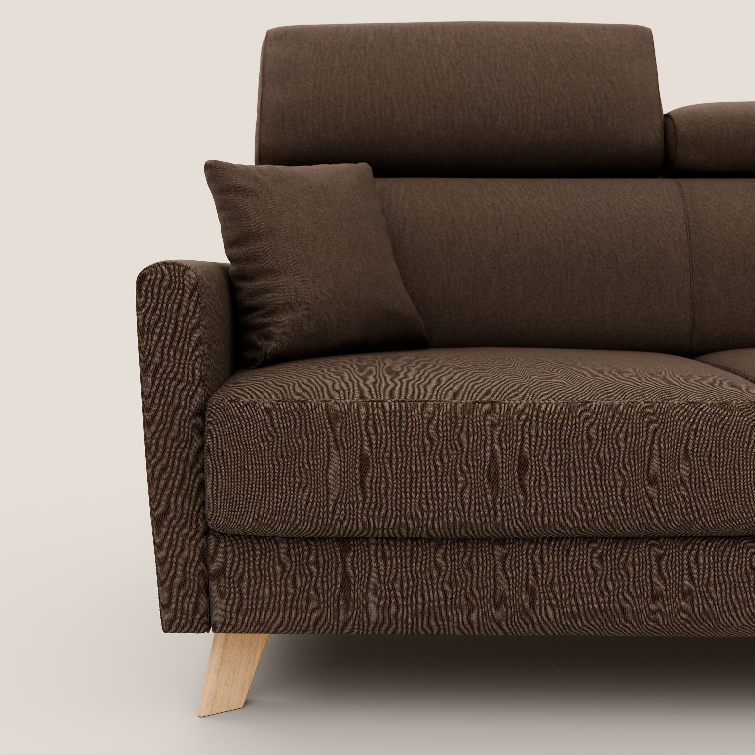 Francy divano letto matrimoniale con poggiatesta regolabili in tessuto impermeabile e smacchiabile T17 - divani.store