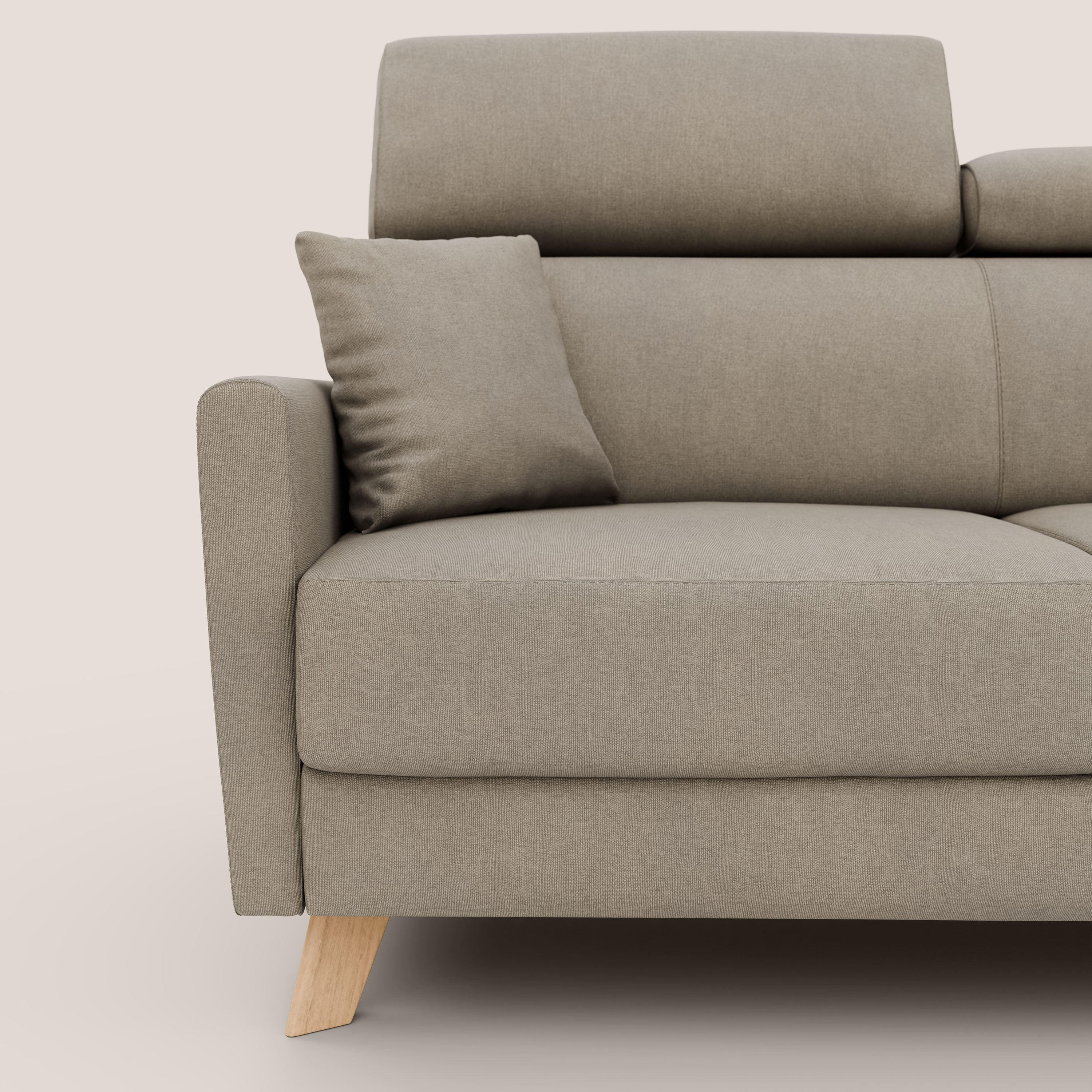 Francy divano letto matrimoniale con poggiatesta regolabili in tessuto impermeabile e smacchiabile T17 - divani.store