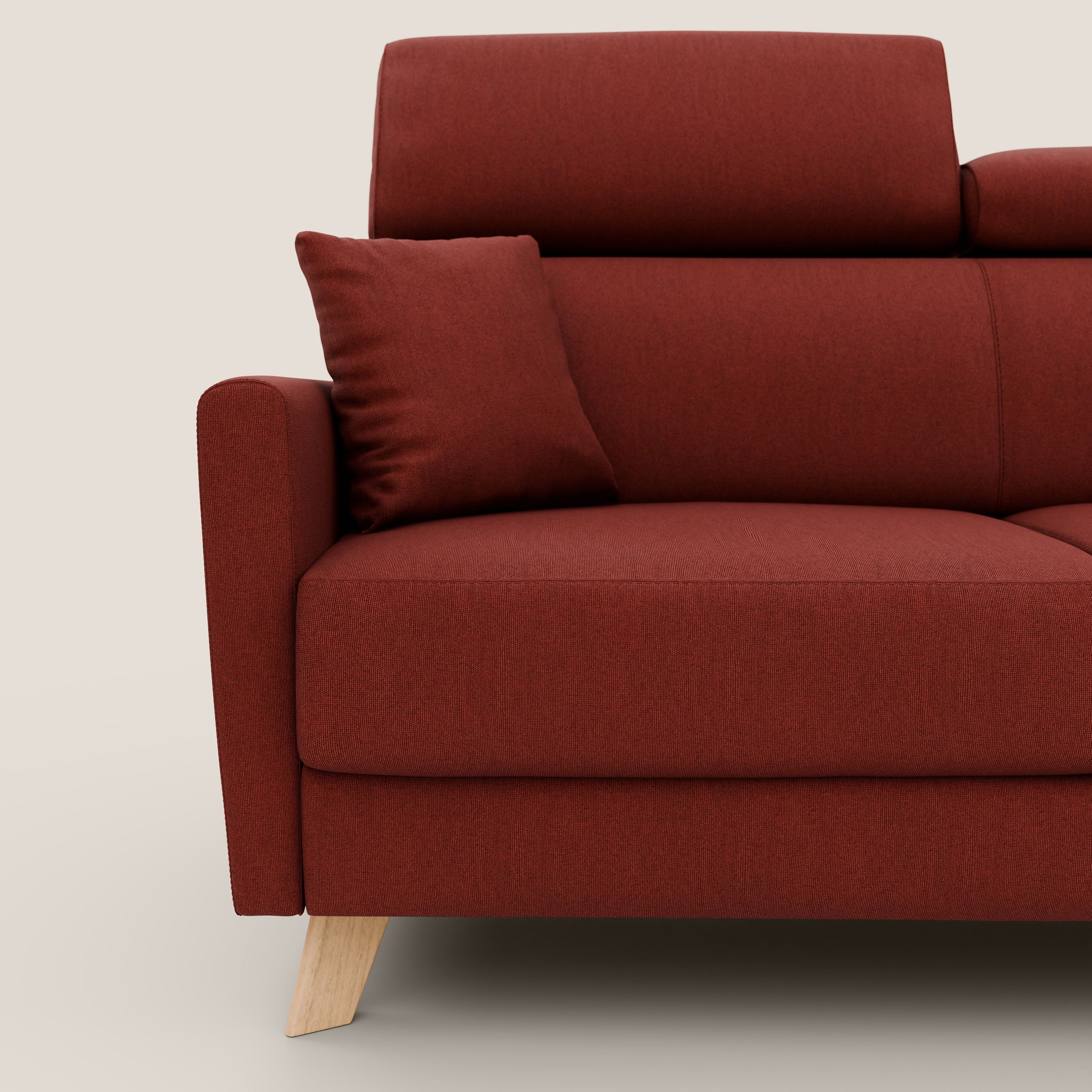 Francy divano letto matrimoniale con poggiatesta regolabili in tessuto impermeabile e smacchiabile T17 - divani.store