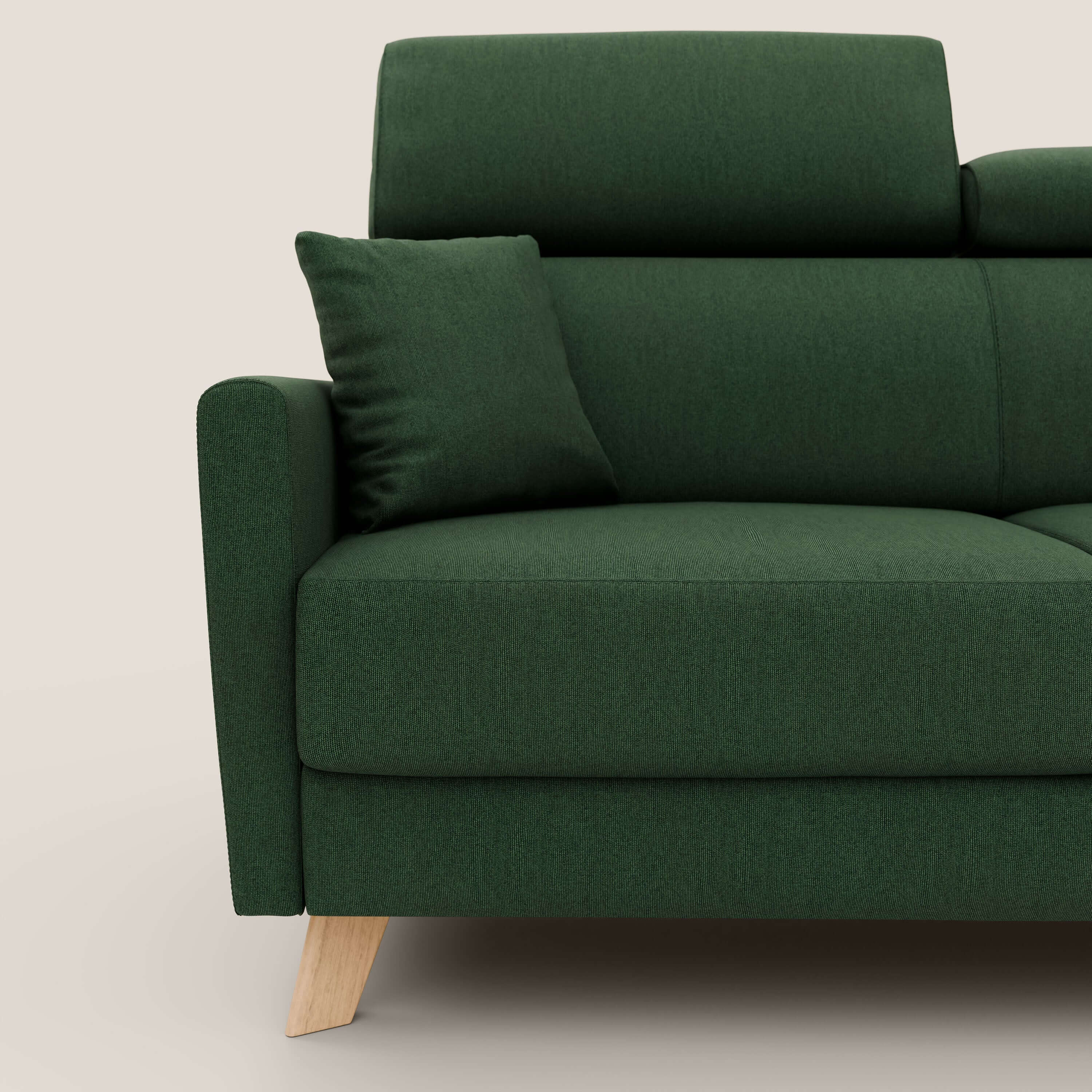 Francy divano letto matrimoniale con poggiatesta regolabili in tessuto impermeabile e smacchiabile T17 - divani.store