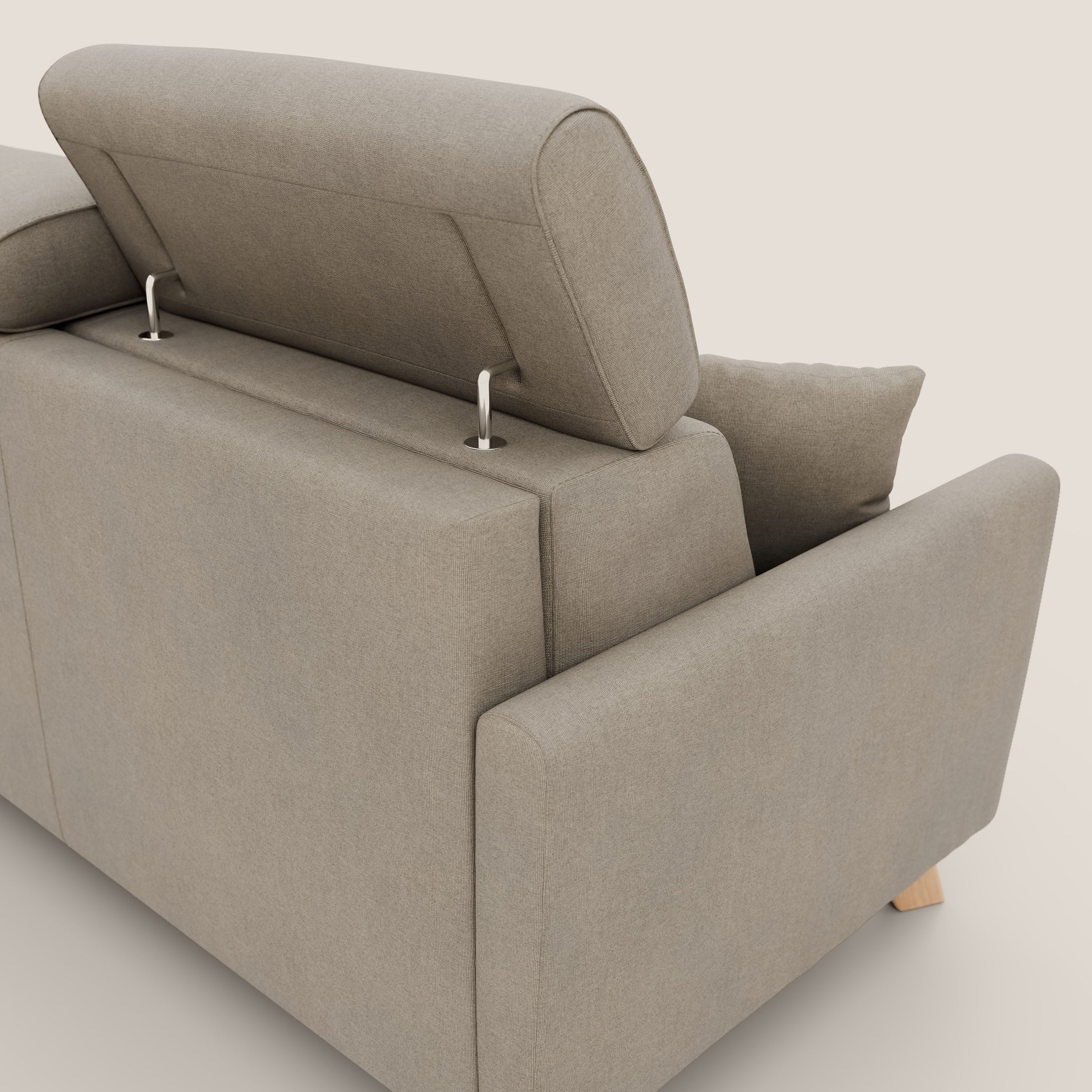 Francy divano letto matrimoniale con poggiatesta regolabili in tessuto impermeabile e smacchiabile T17 - divani.store