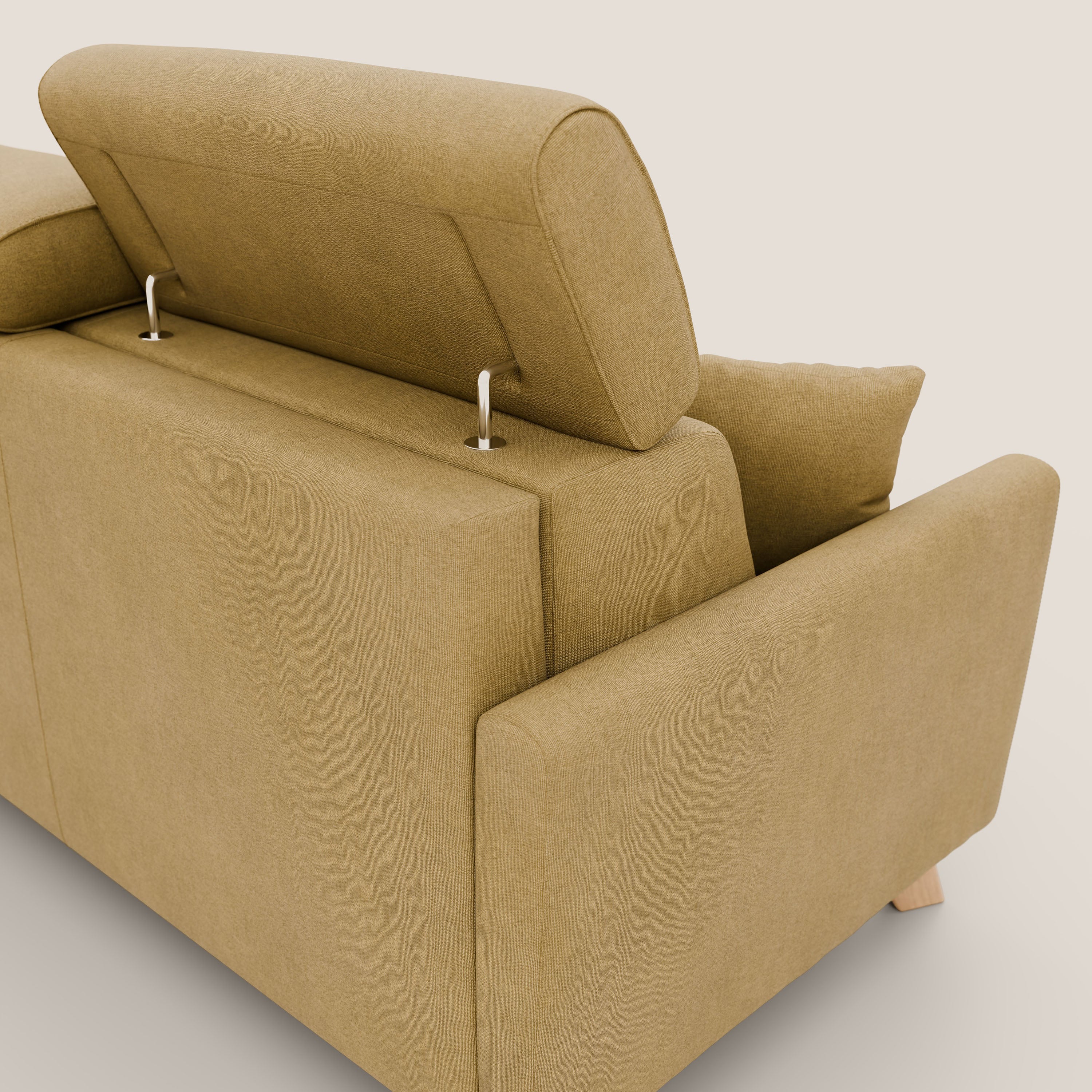 Francy divano letto matrimoniale con poggiatesta regolabili in tessuto impermeabile e smacchiabile T17 - divani.store