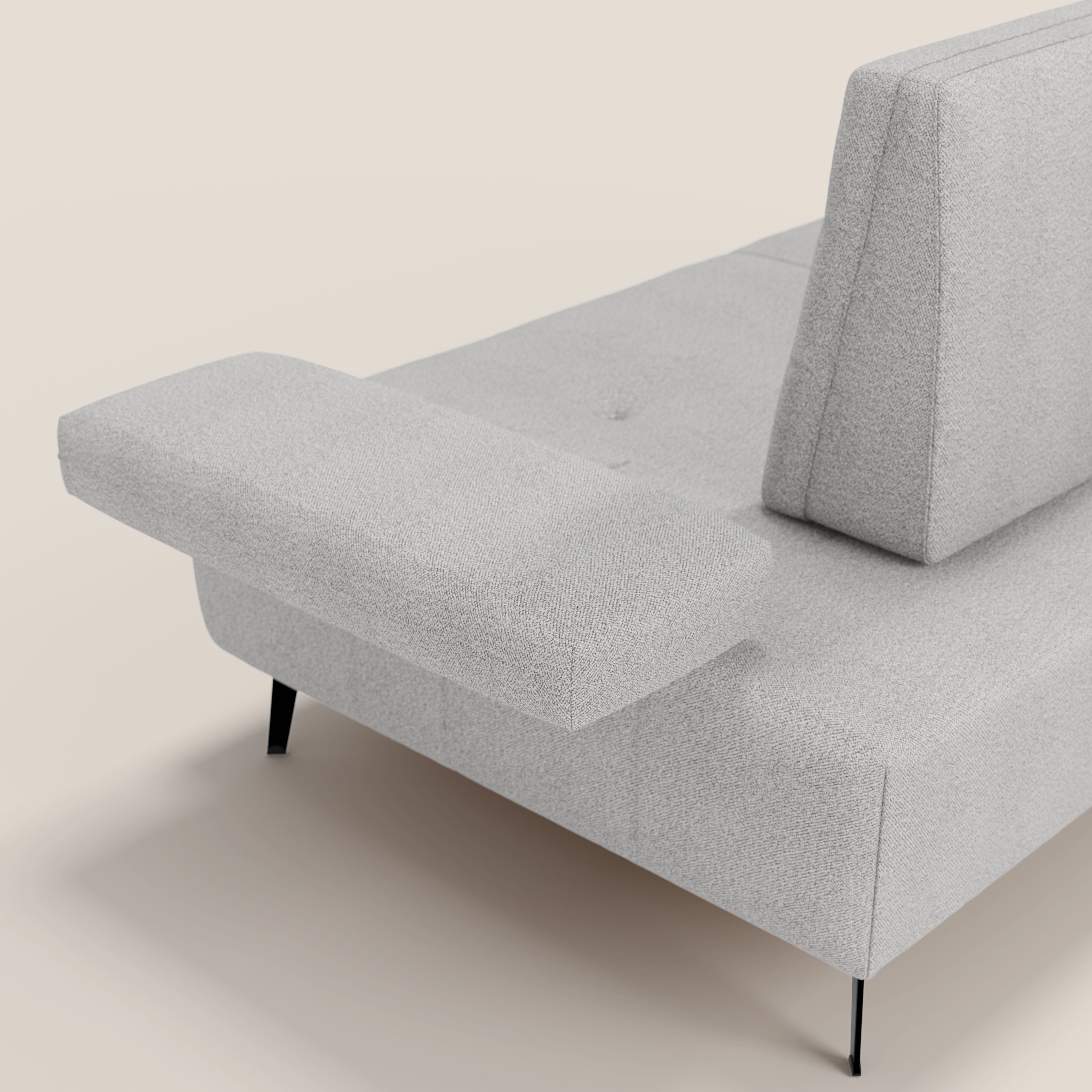 Lugano Divano 3 posti con schienali e braccioli traslanti in morbido bouclé impermeabile T07 - divani.store