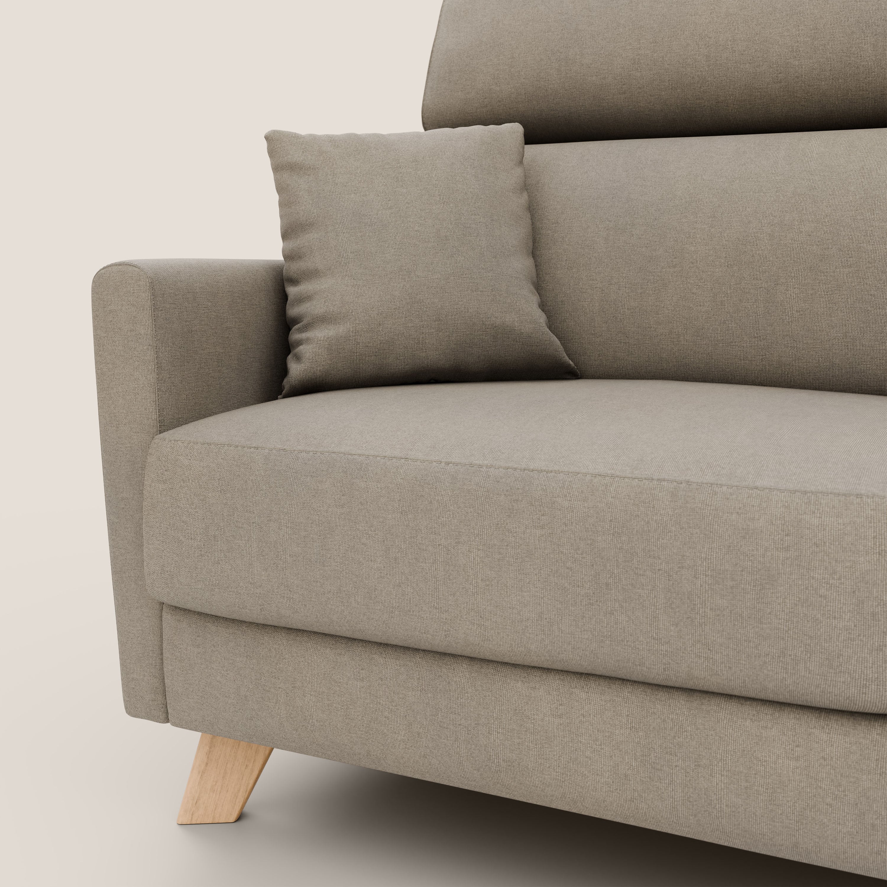 Francy divano letto matrimoniale con poggiatesta regolabili in tessuto impermeabile e smacchiabile T17 - divani.store