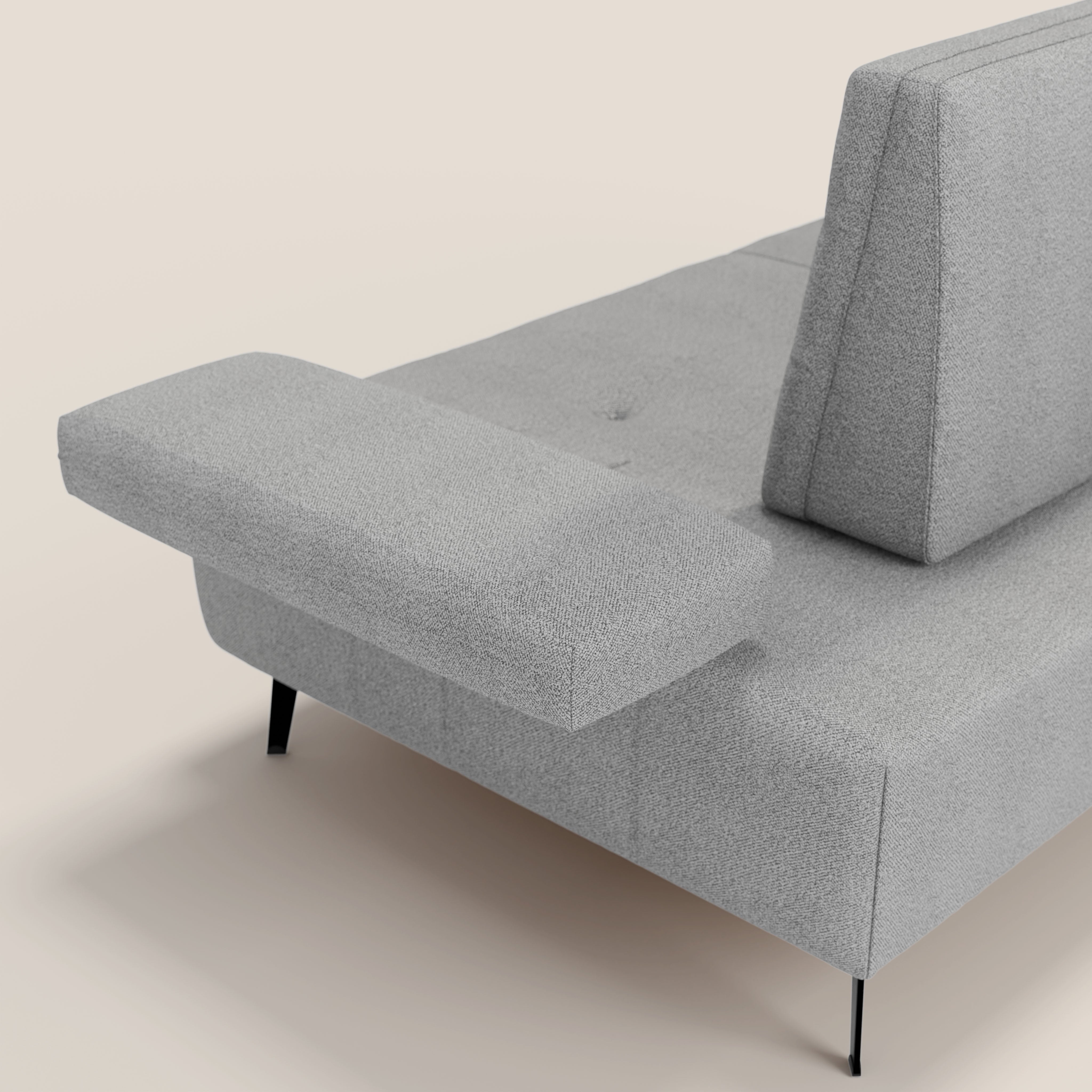 Lugano Divano 3 posti con schienali e braccioli traslanti in morbido bouclé impermeabile T07 - divani.store