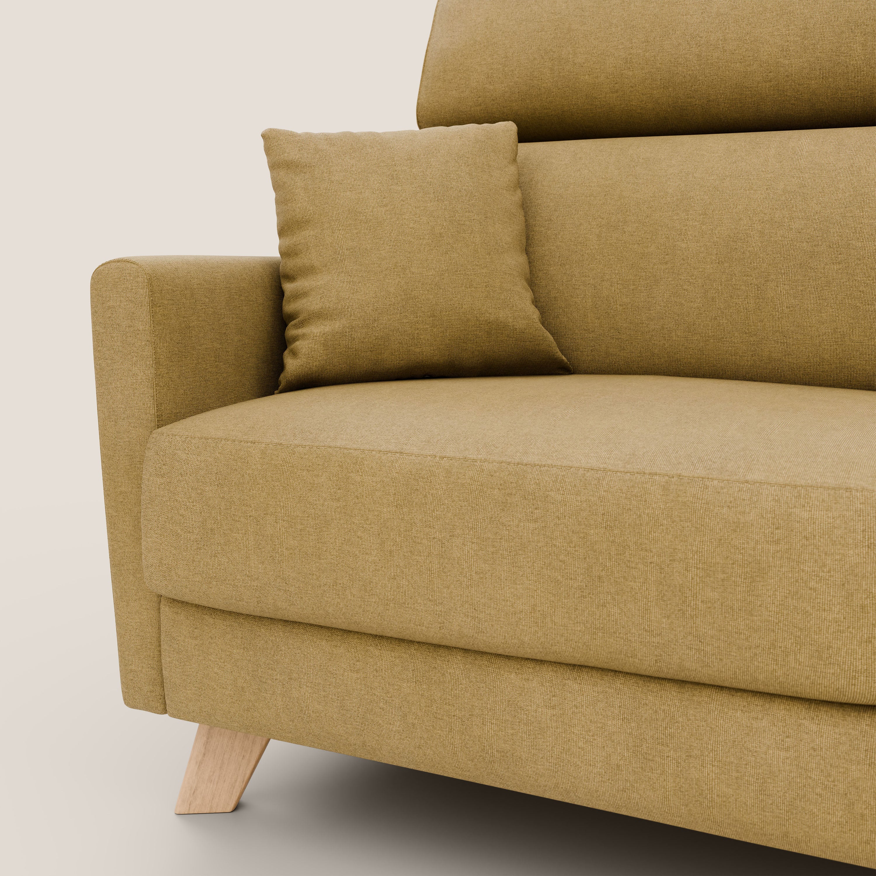 Francy divano letto matrimoniale con poggiatesta regolabili in tessuto impermeabile e smacchiabile T17 - divani.store