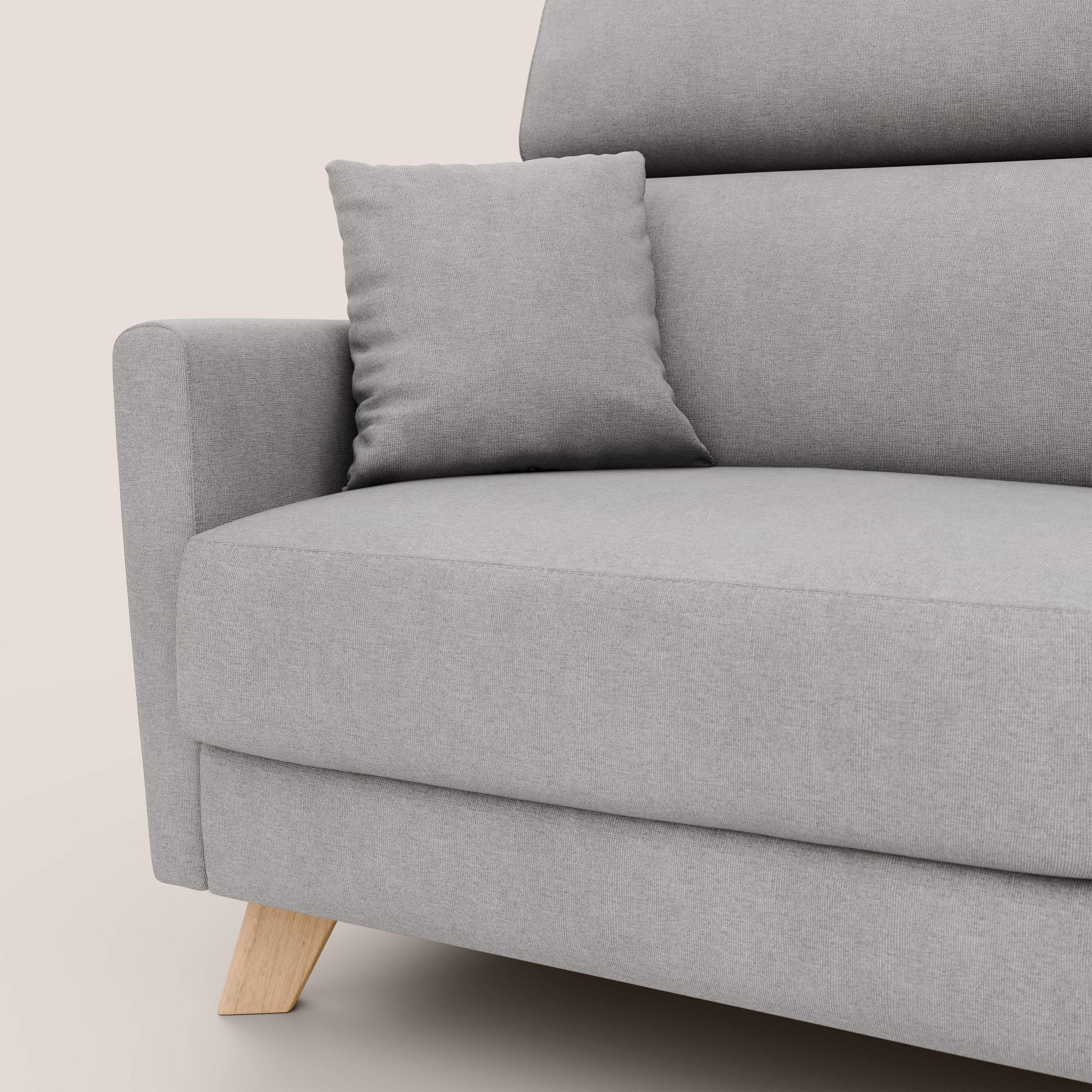 Francy divano letto matrimoniale con poggiatesta regolabili in tessuto impermeabile e smacchiabile T17 - divani.store