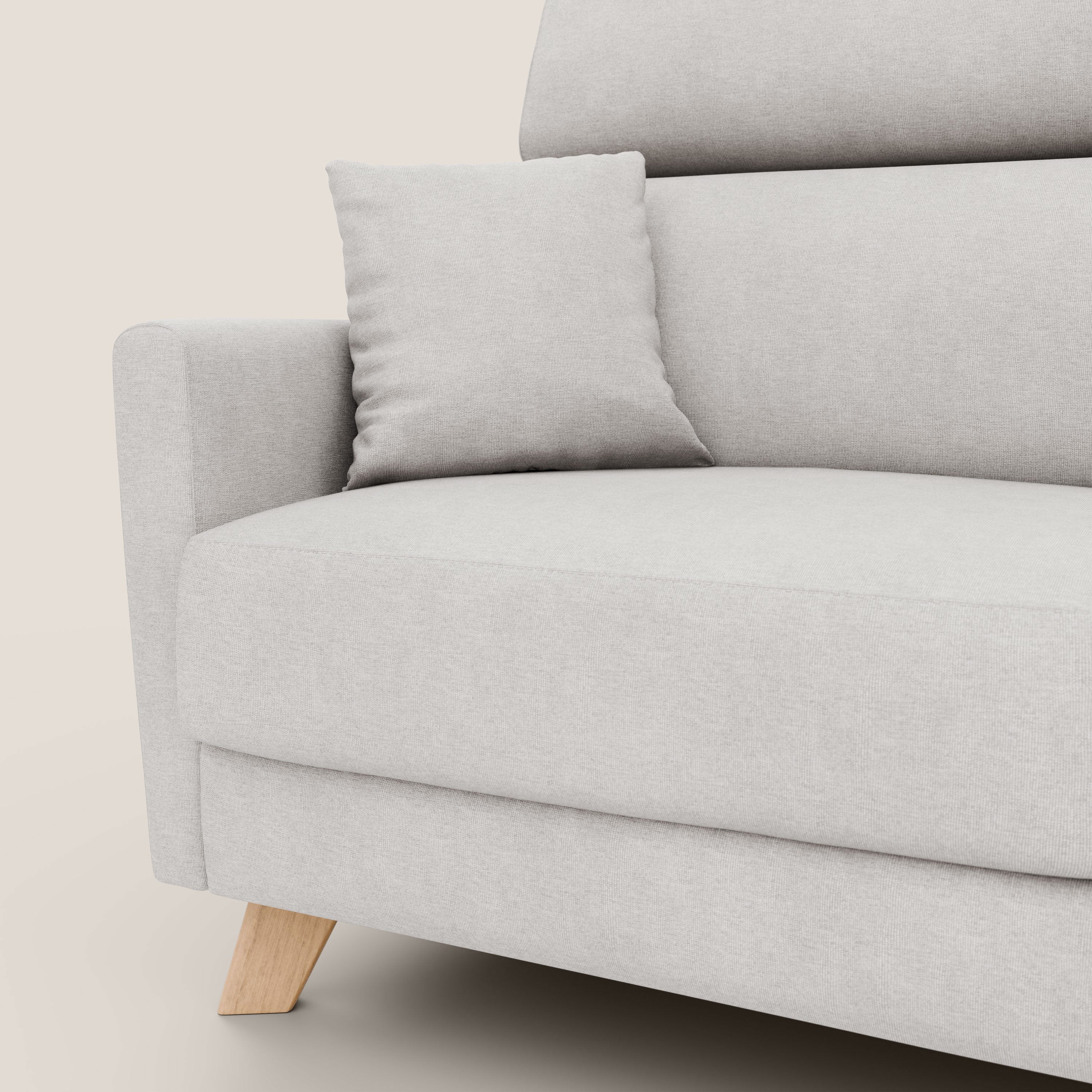 Francy divano letto matrimoniale con poggiatesta regolabili in tessuto impermeabile e smacchiabile T17 - divani.store