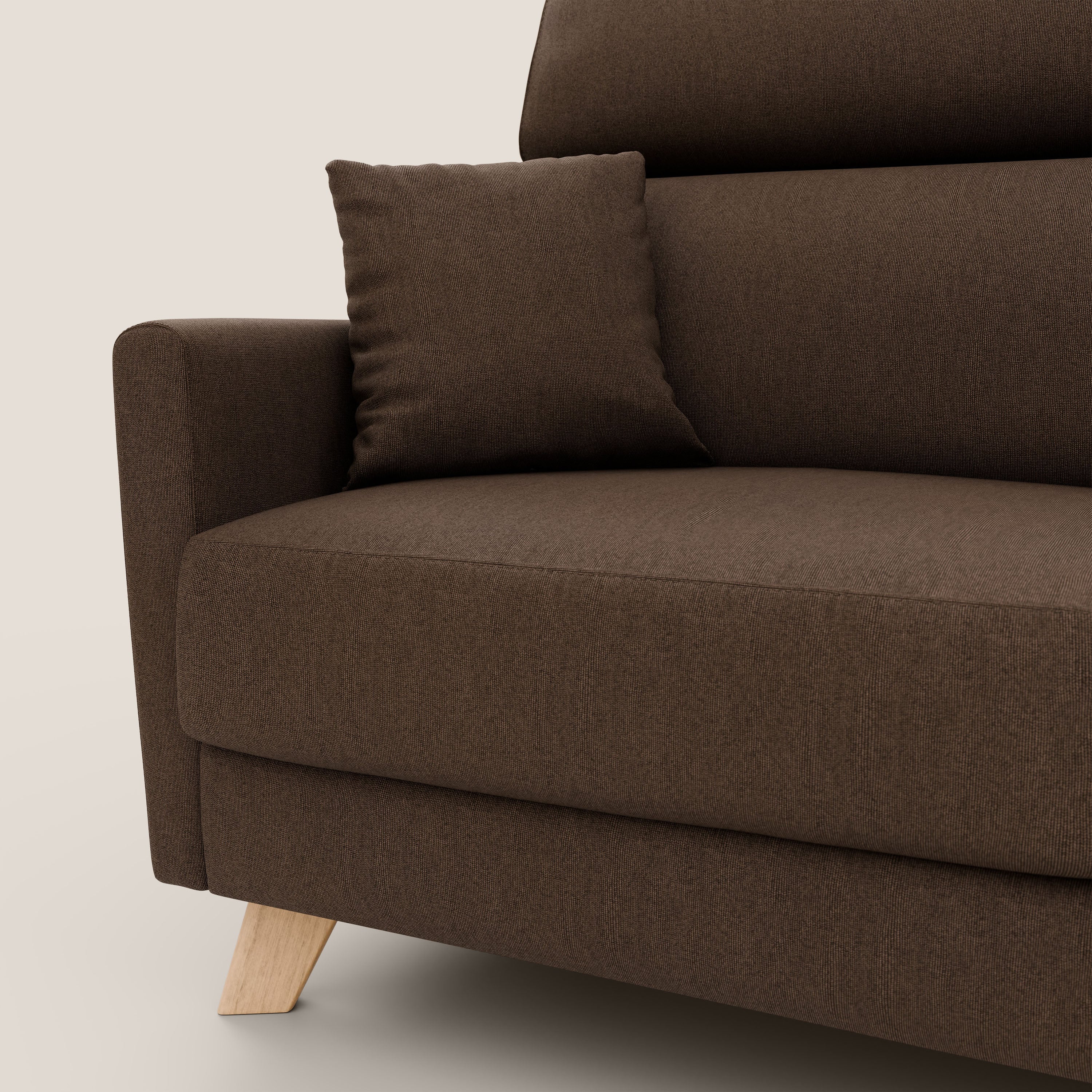 Francy divano letto matrimoniale con poggiatesta regolabili in tessuto impermeabile e smacchiabile T17 - divani.store