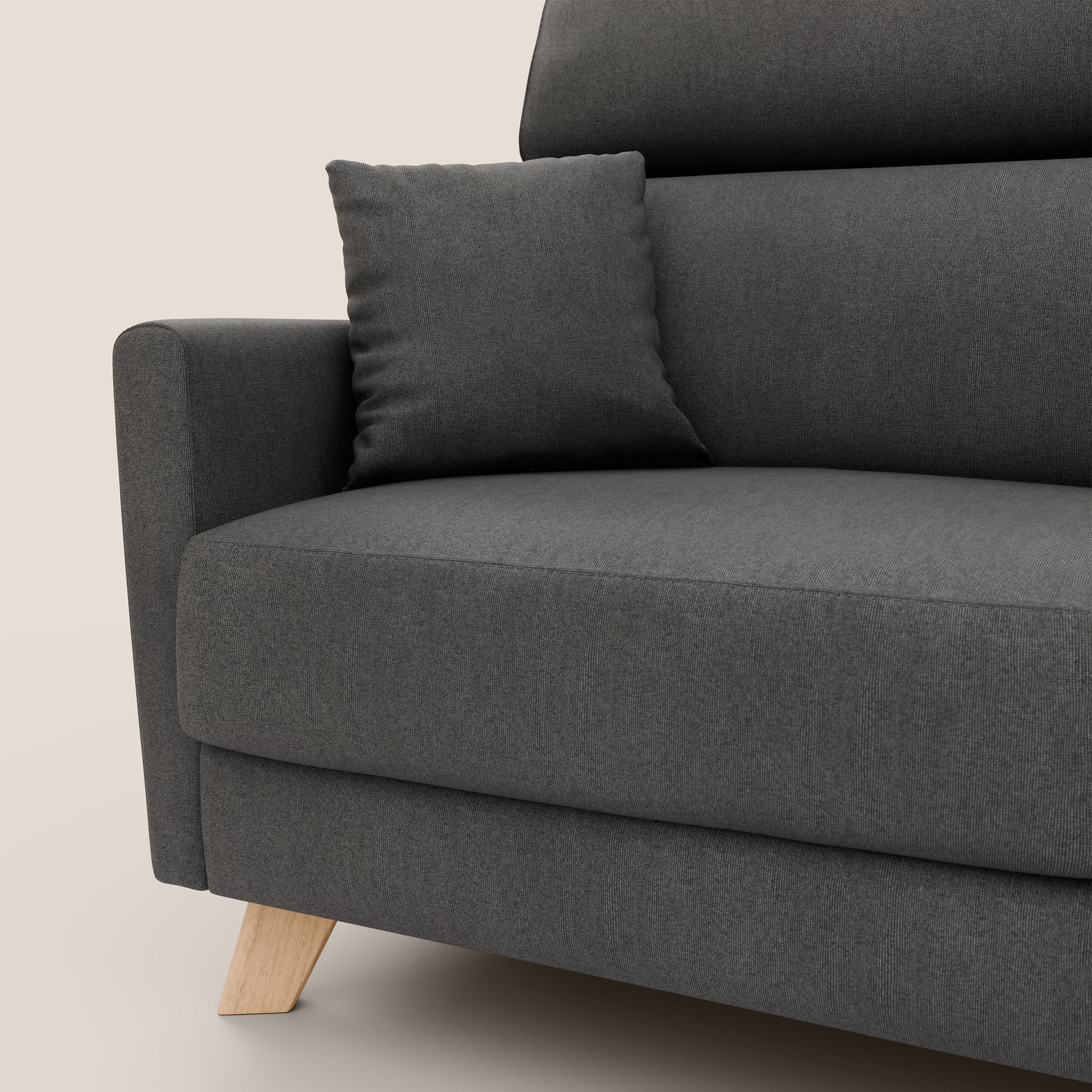 Francy divano letto matrimoniale con poggiatesta regolabili in tessuto impermeabile e smacchiabile T17 - divani.store