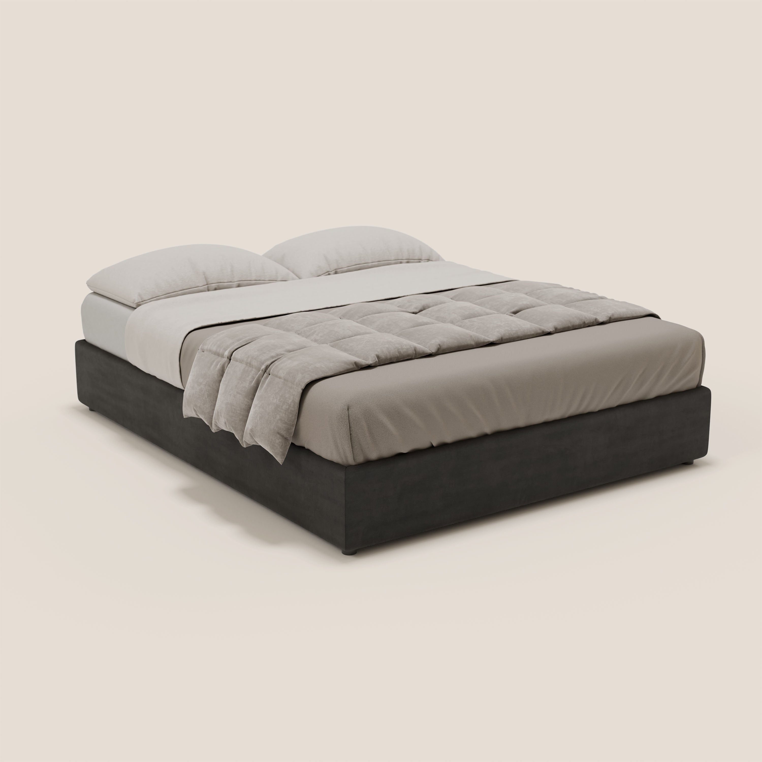 Ina sommier con ampio contenitore in microfibra smacchiabile ed impermeabile T11 - divani.store