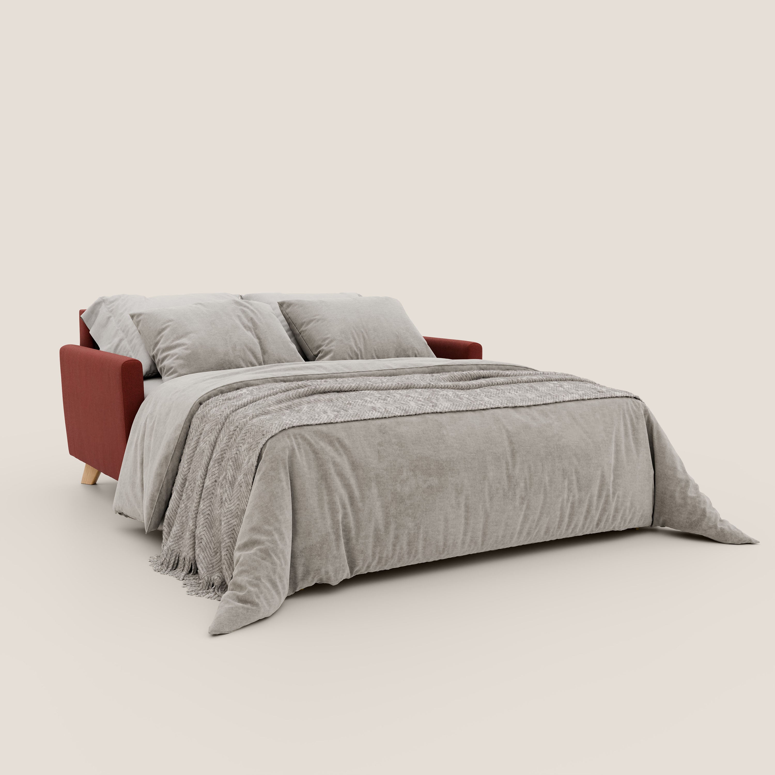 Francy divano letto matrimoniale con poggiatesta regolabili in tessuto impermeabile e smacchiabile T17 - divani.store