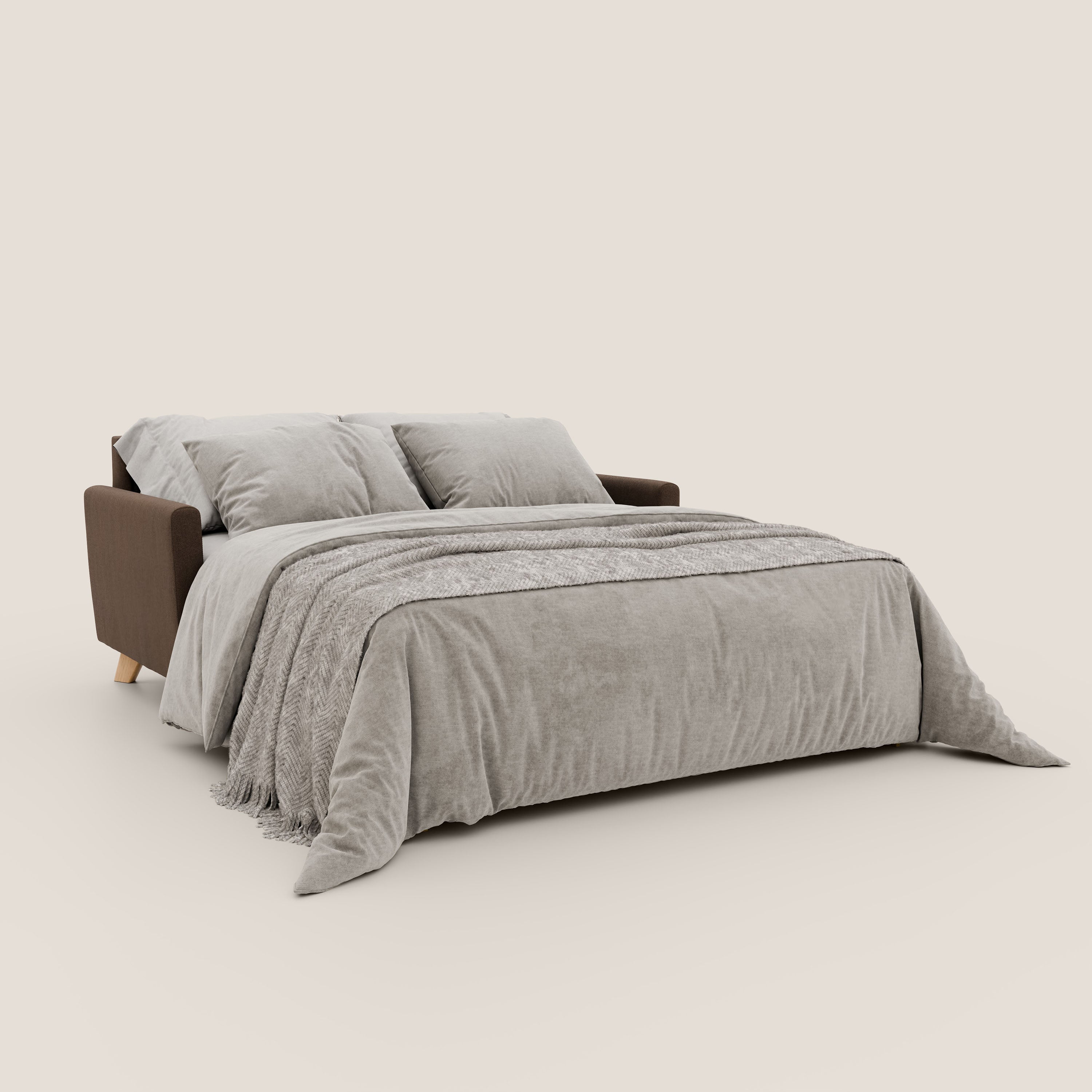 Francy divano letto matrimoniale con poggiatesta regolabili in tessuto impermeabile e smacchiabile T17 - divani.store