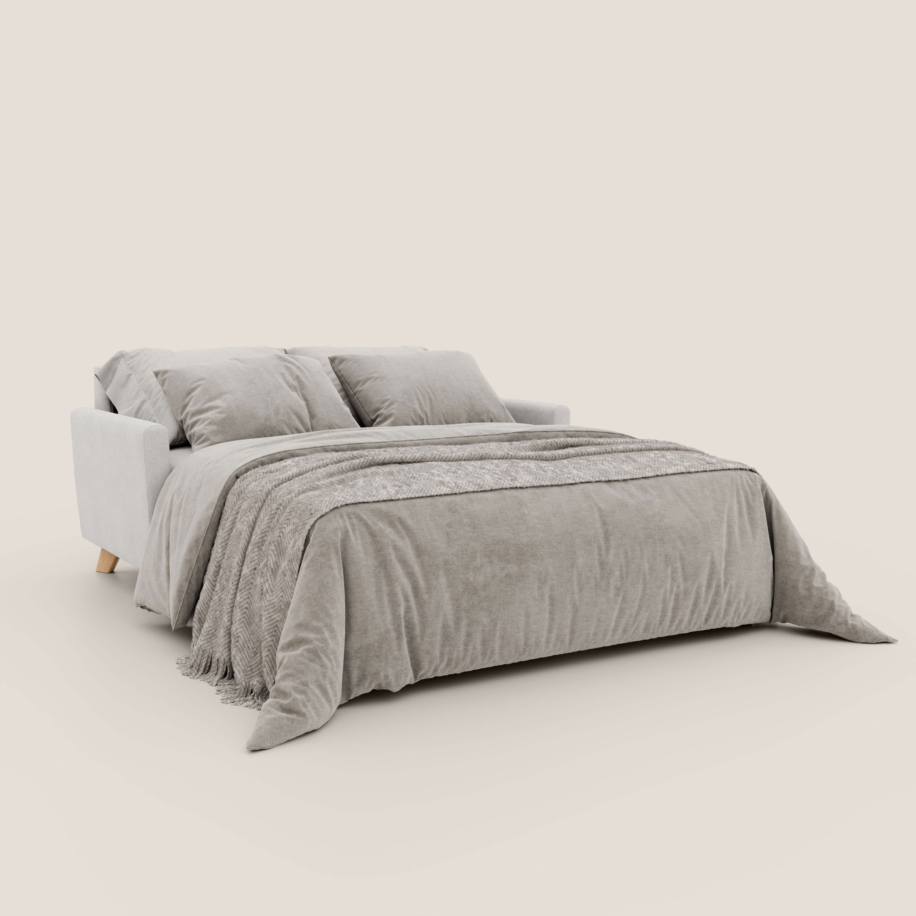 Francy divano letto matrimoniale con poggiatesta regolabili in tessuto impermeabile e smacchiabile T17 - divani.store