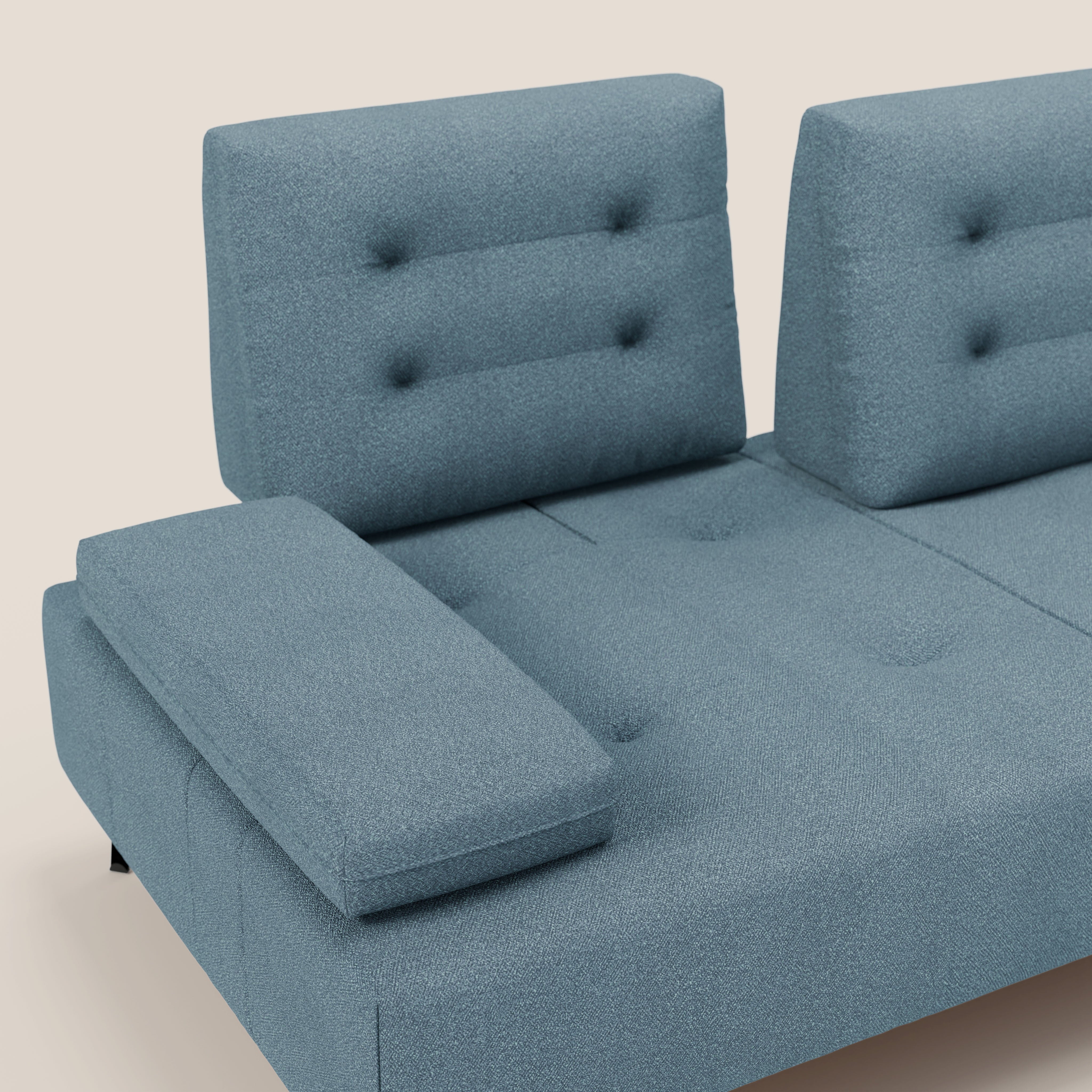 Lugano Divano 3 posti con schienali e braccioli traslanti in morbido bouclé impermeabile T07 - divani.store