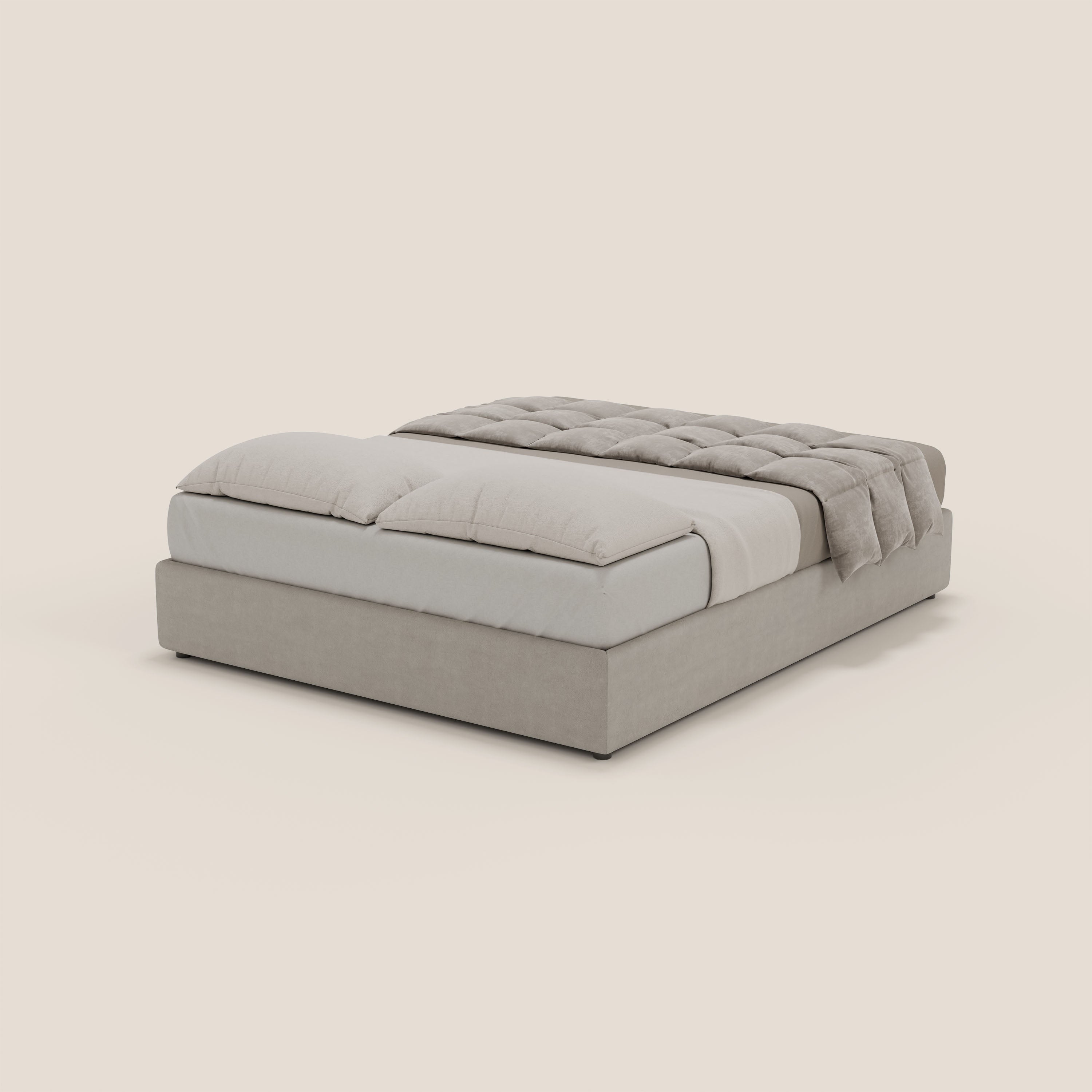 Ina sommier con ampio contenitore in microfibra smacchiabile ed impermeabile T11 - divani.store