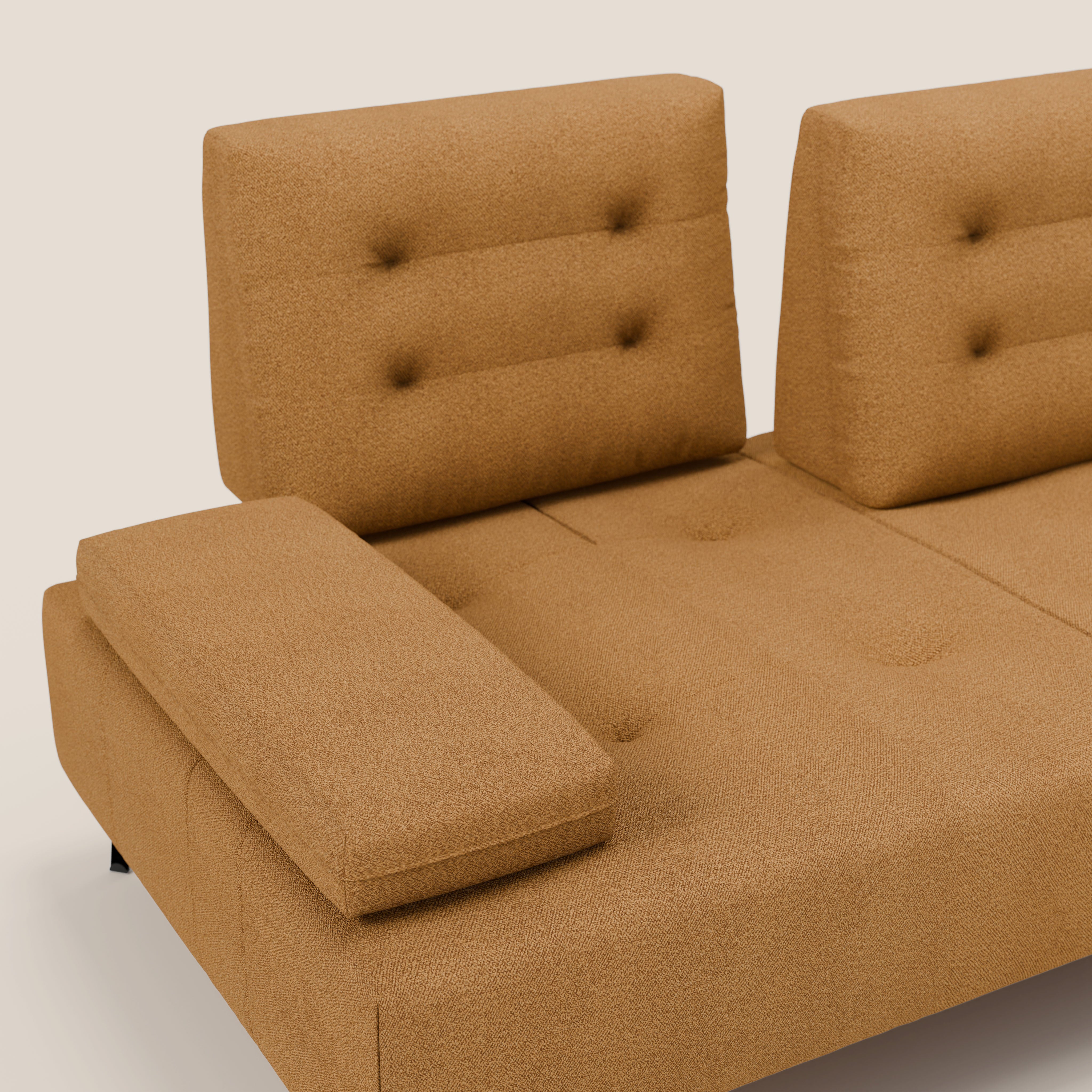 Lugano Divano 3 posti con schienali e braccioli traslanti in morbido bouclé impermeabile T07 - divani.store