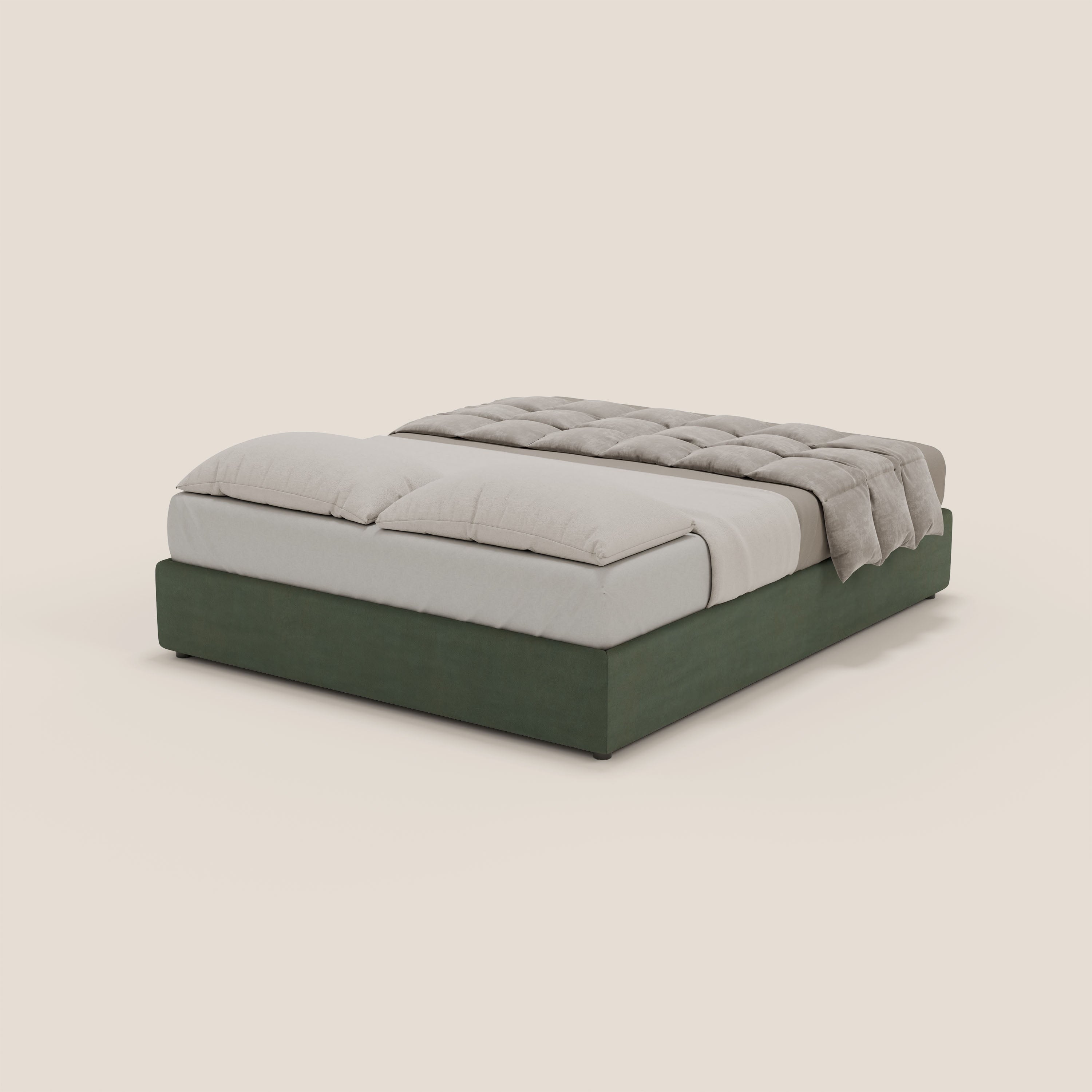 Ina sommier con ampio contenitore in microfibra smacchiabile ed impermeabile T11 - divani.store