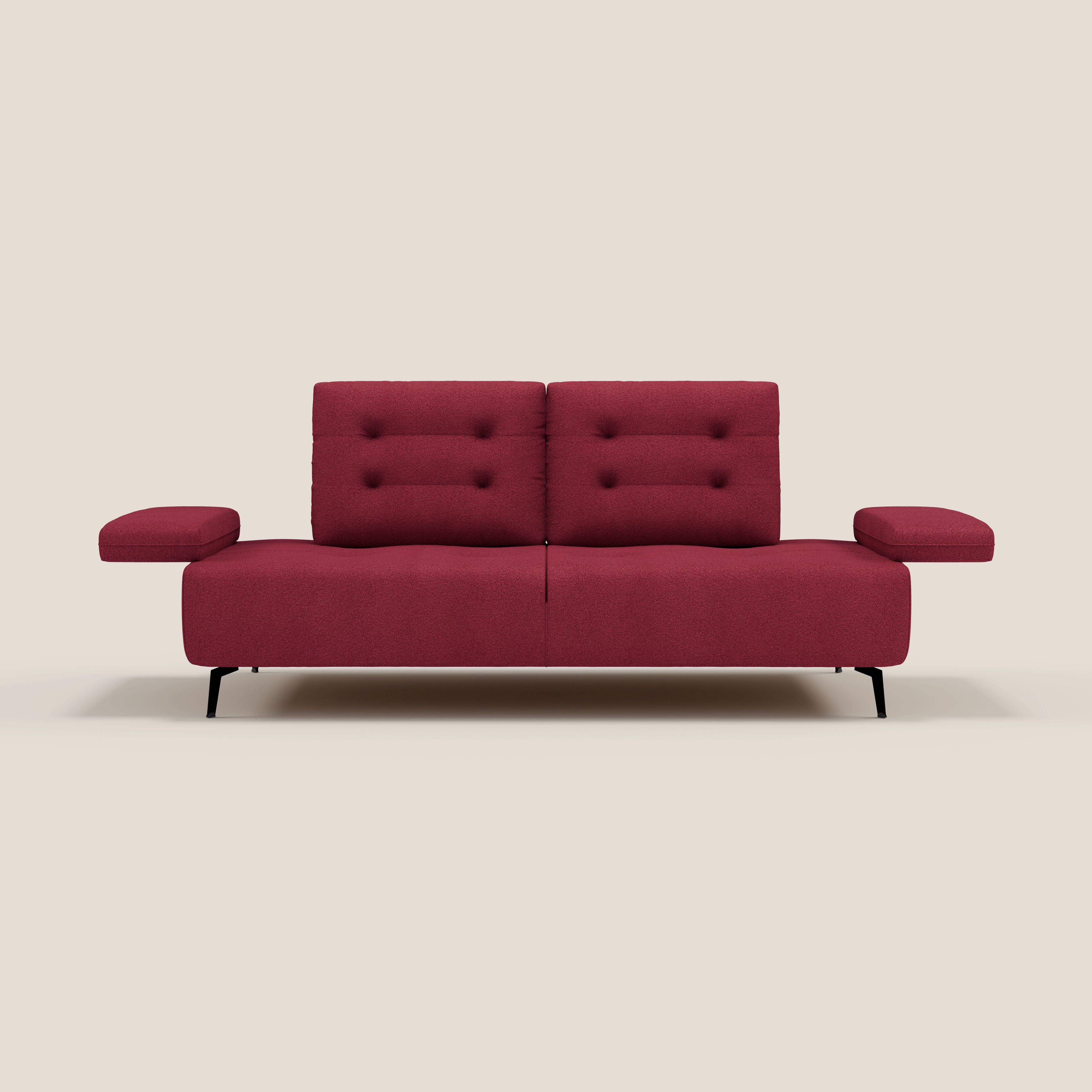 Lugano Divano 3 posti con schienali e braccioli traslanti in morbido bouclé impermeabile T07 - divani.store