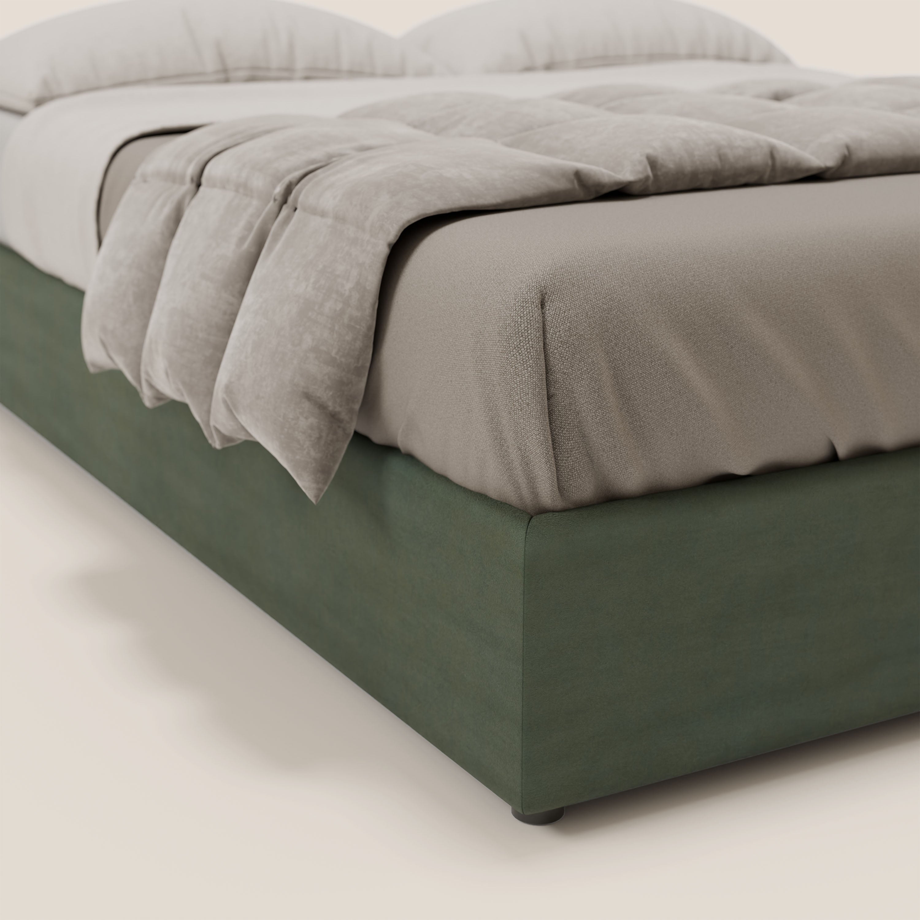 Ina sommier con ampio contenitore in microfibra smacchiabile ed impermeabile T11 - divani.store