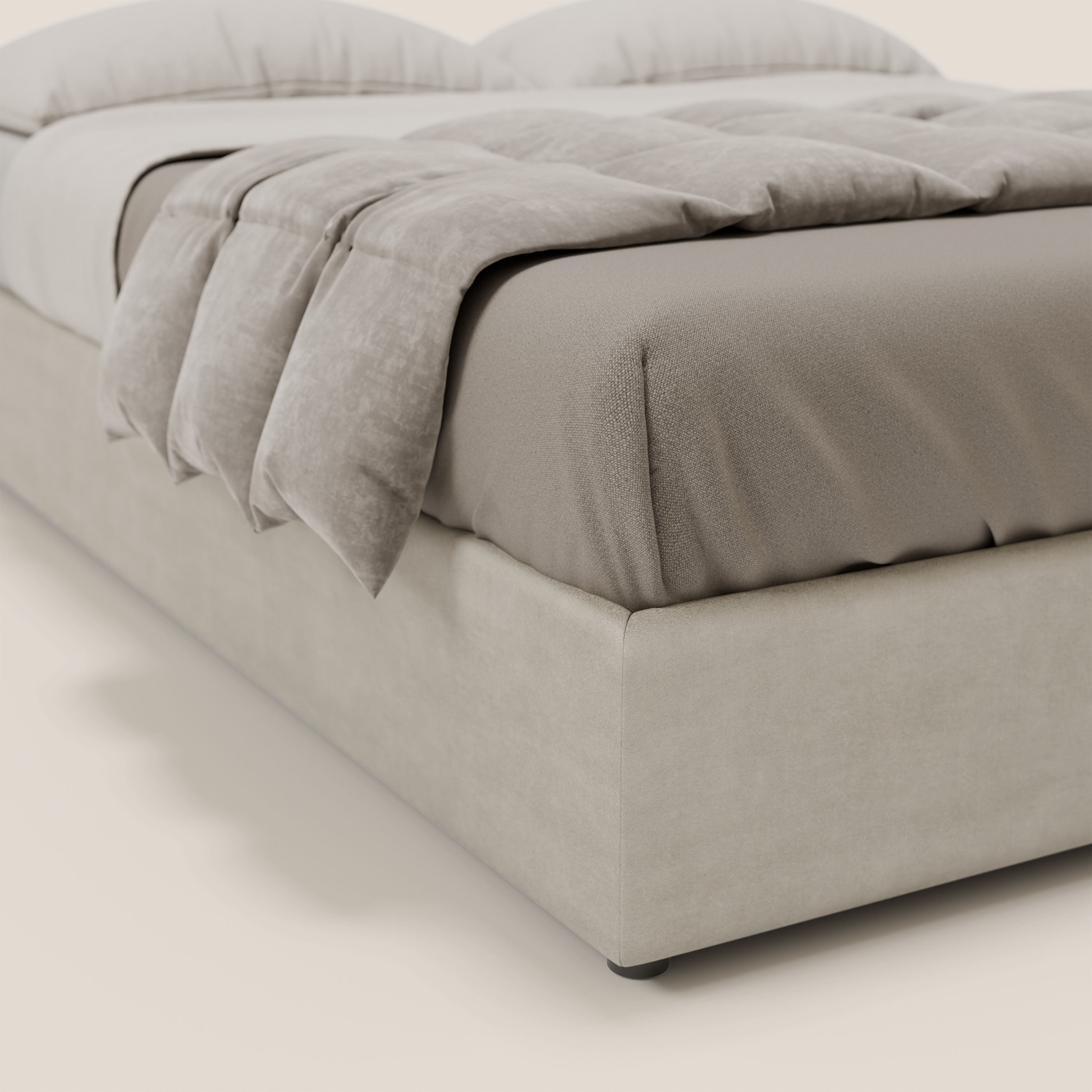 Ina sommier con ampio contenitore in microfibra smacchiabile ed impermeabile T11 - divani.store