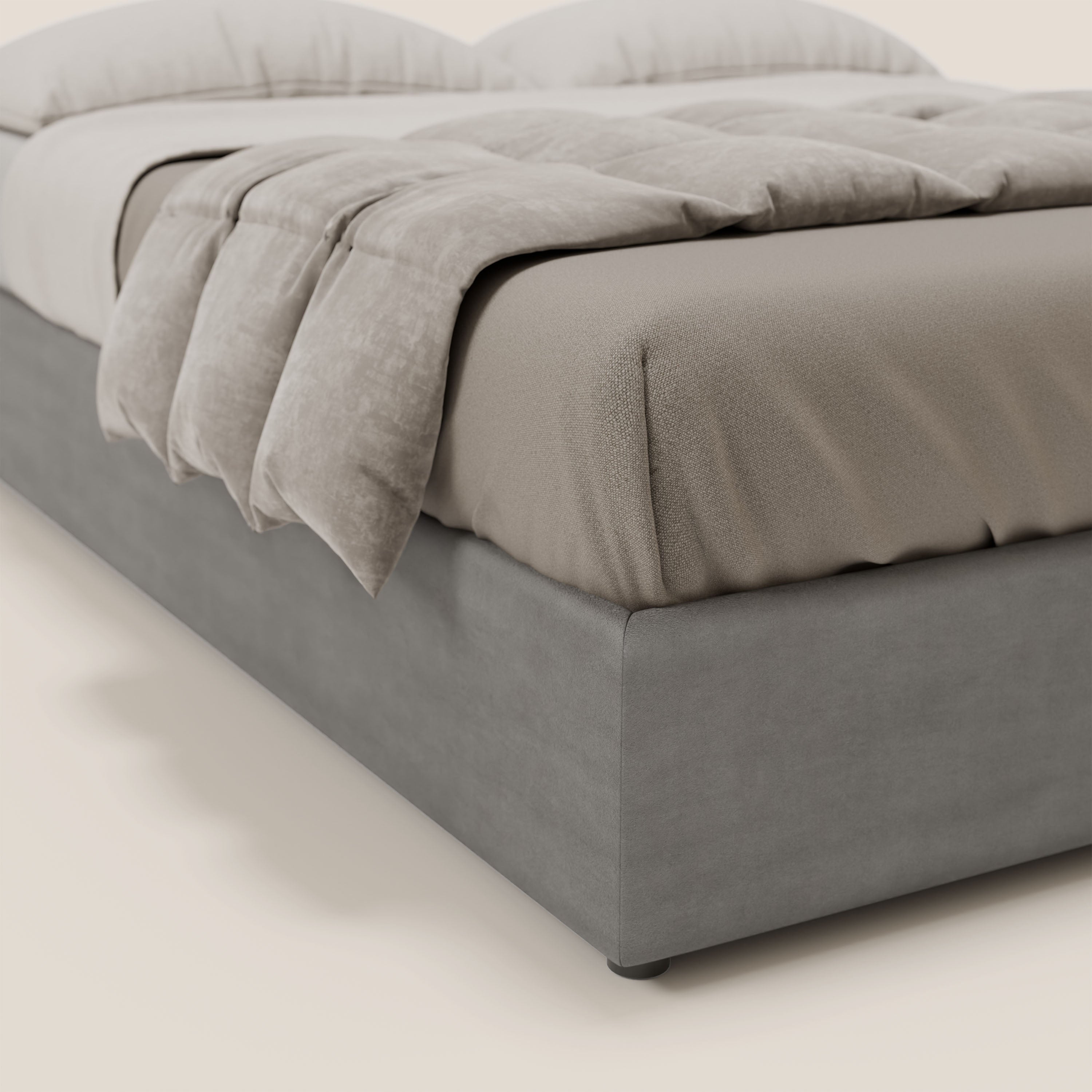 Ina sommier con ampio contenitore in microfibra smacchiabile ed impermeabile T11 - divani.store