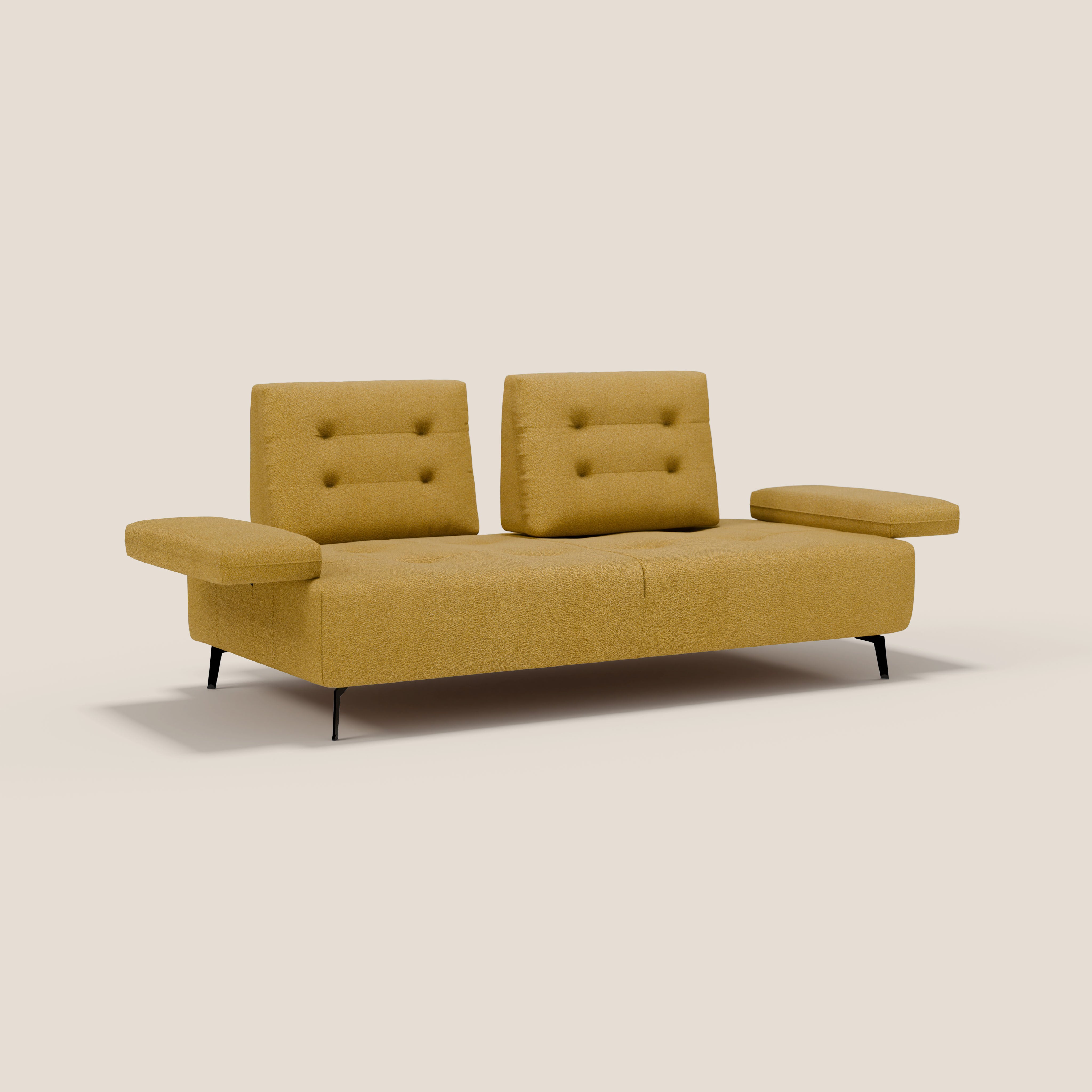 Lugano Divano 3 posti con schienali e braccioli traslanti in morbido bouclé impermeabile T07 - divani.store