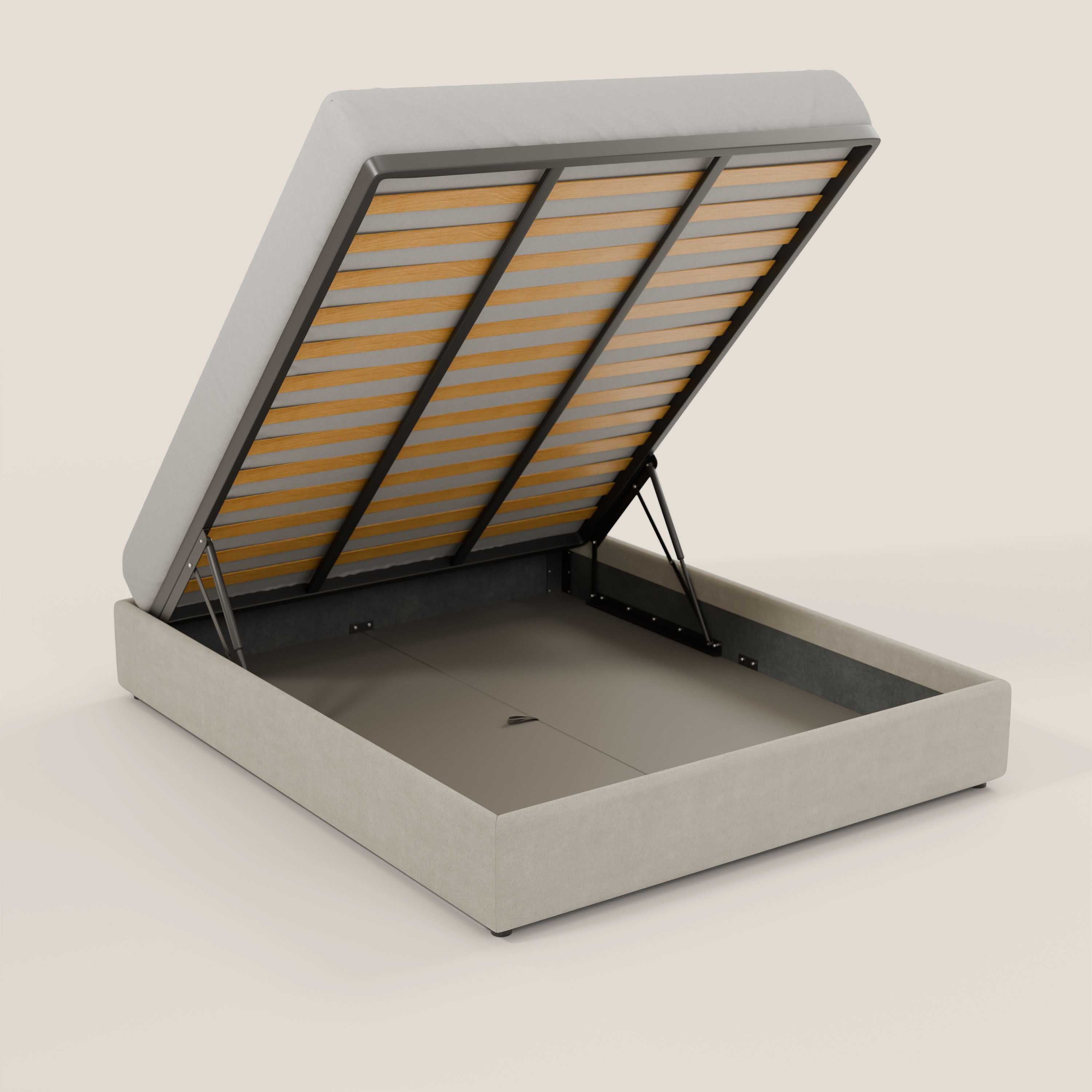 Ina sommier con ampio contenitore in microfibra smacchiabile ed impermeabile T11 - divani.store