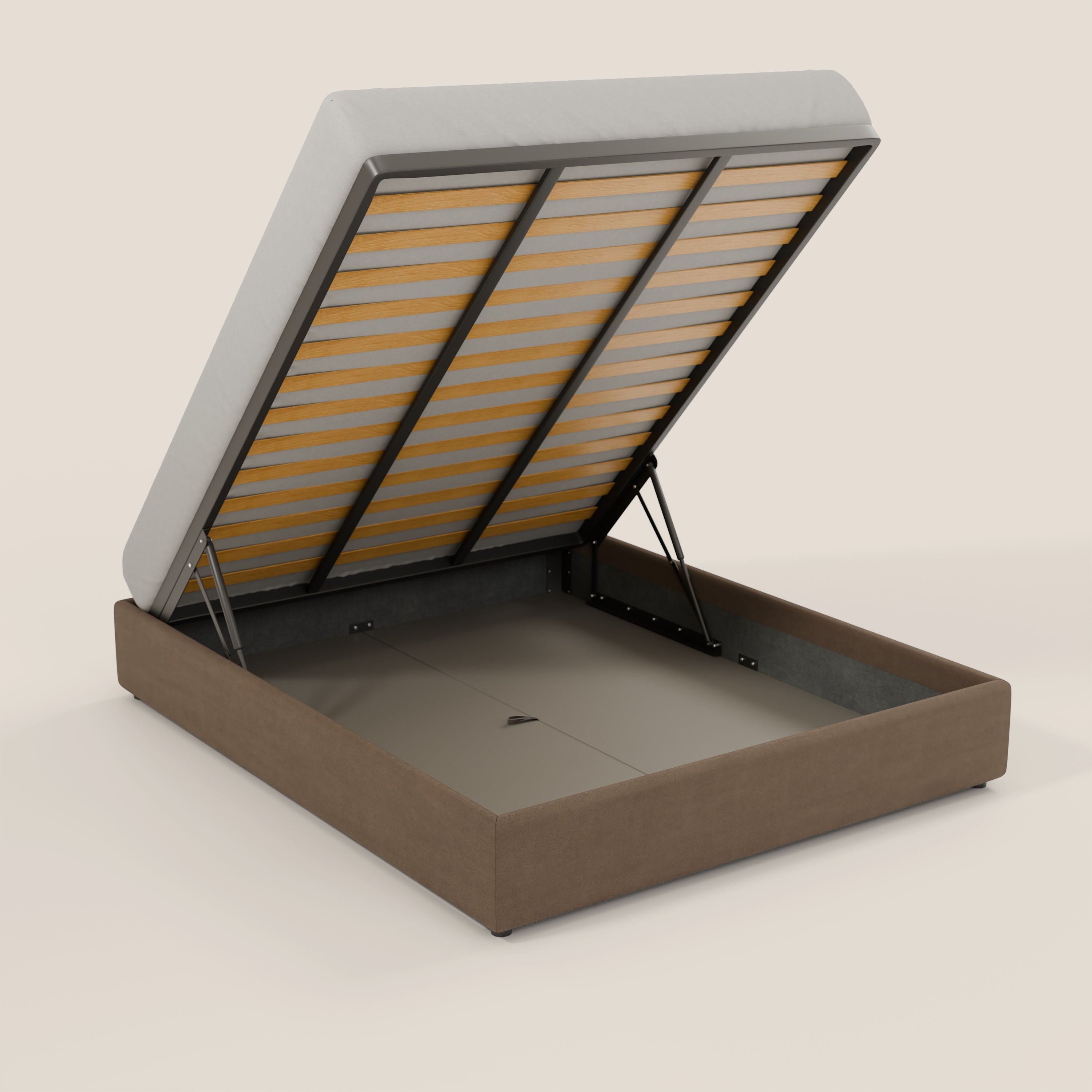 Ina sommier con ampio contenitore in microfibra smacchiabile ed impermeabile T11 - divani.store