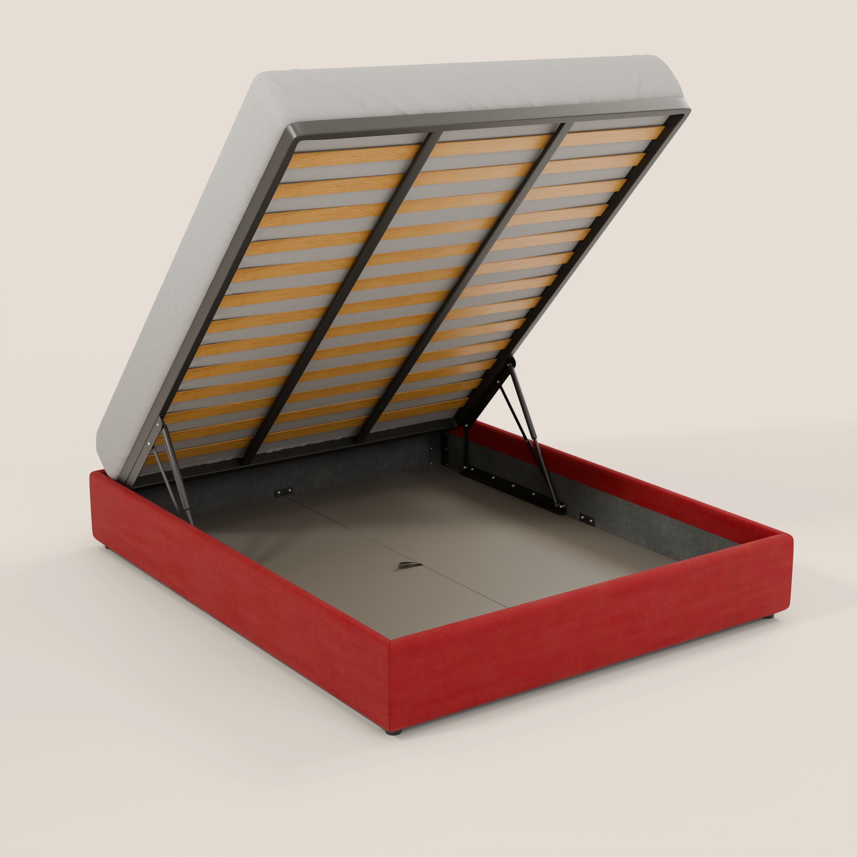 Ina sommier con ampio contenitore in microfibra smacchiabile ed impermeabile T11 - divani.store