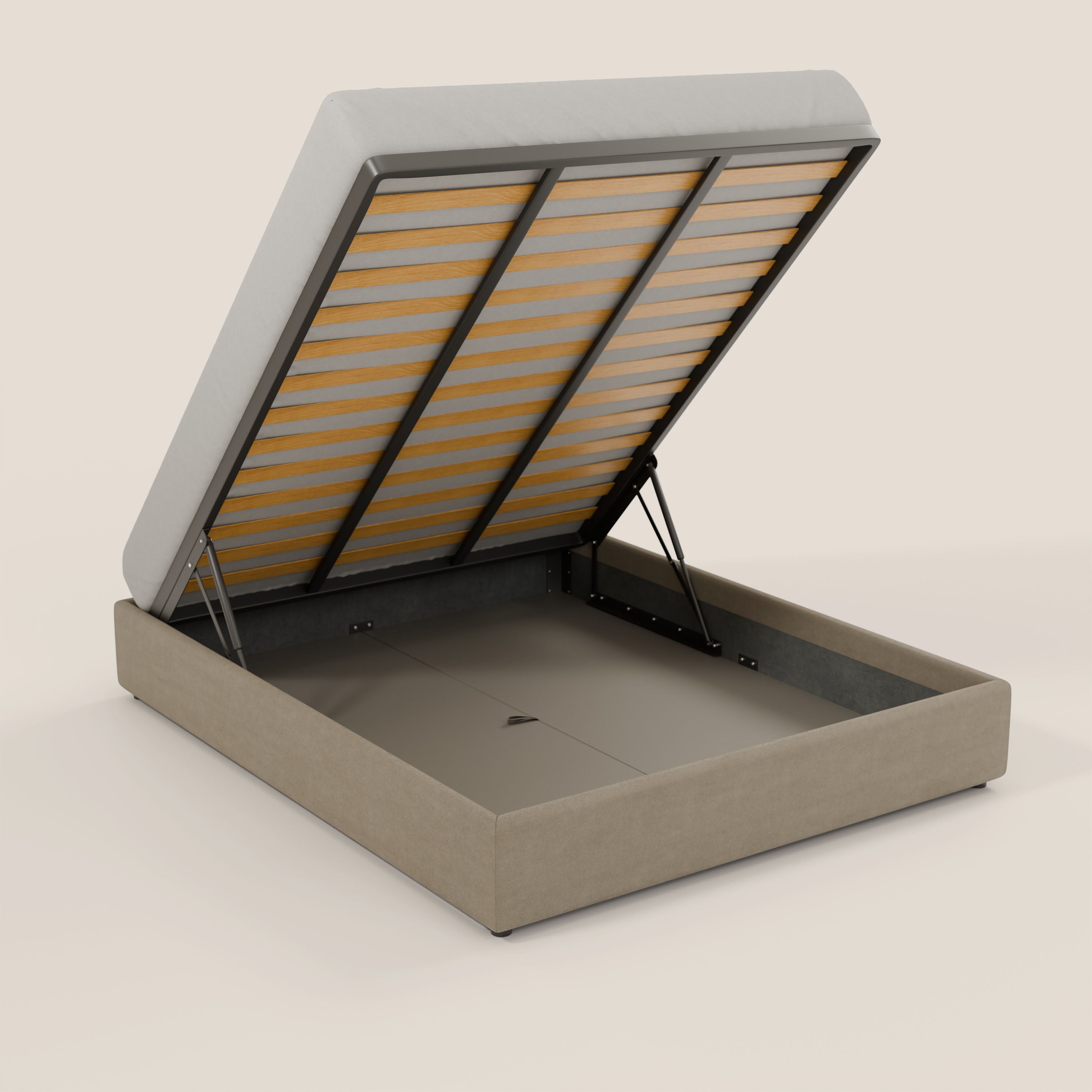 Ina sommier con ampio contenitore in microfibra smacchiabile ed impermeabile T11 - divani.store