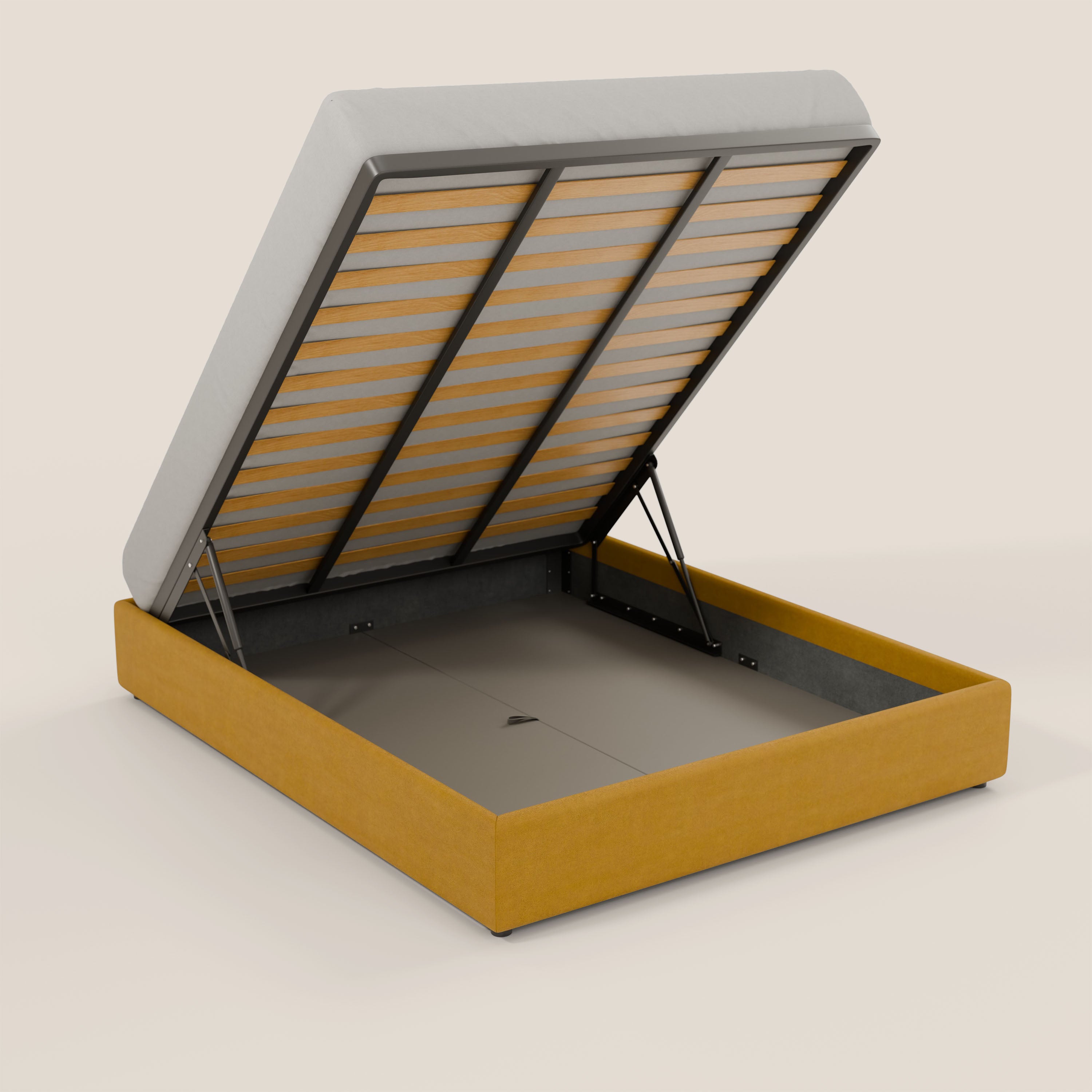 Ina sommier con ampio contenitore in microfibra smacchiabile ed impermeabile T11 - divani.store