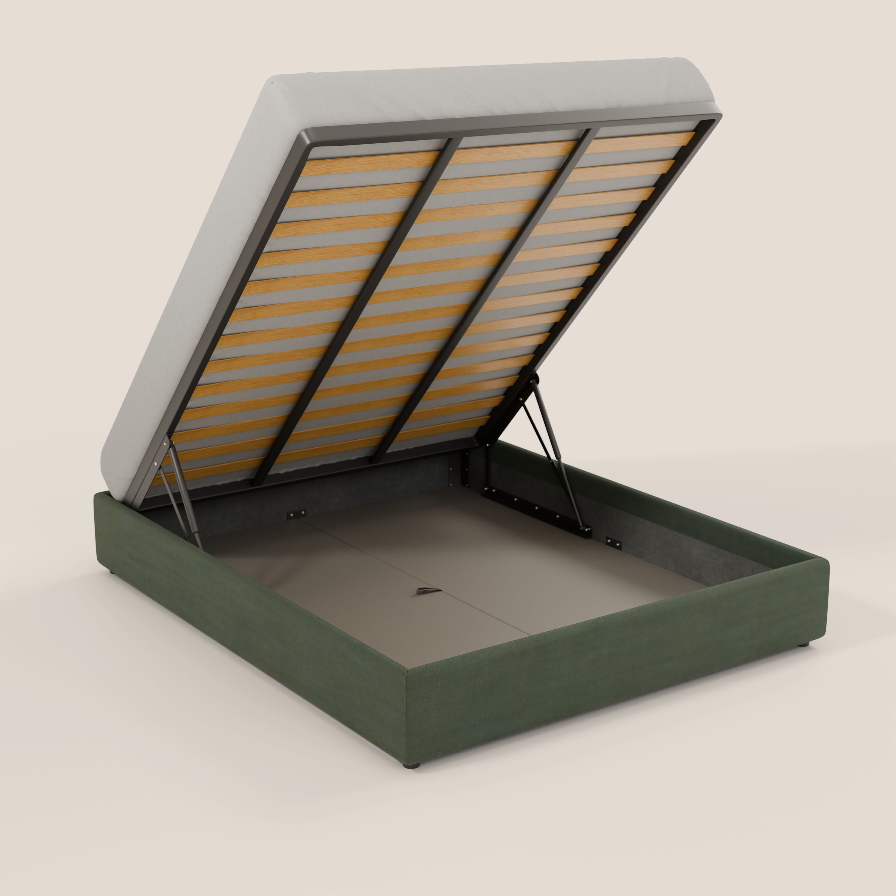 Ina sommier con ampio contenitore in microfibra smacchiabile ed impermeabile T11 - divani.store