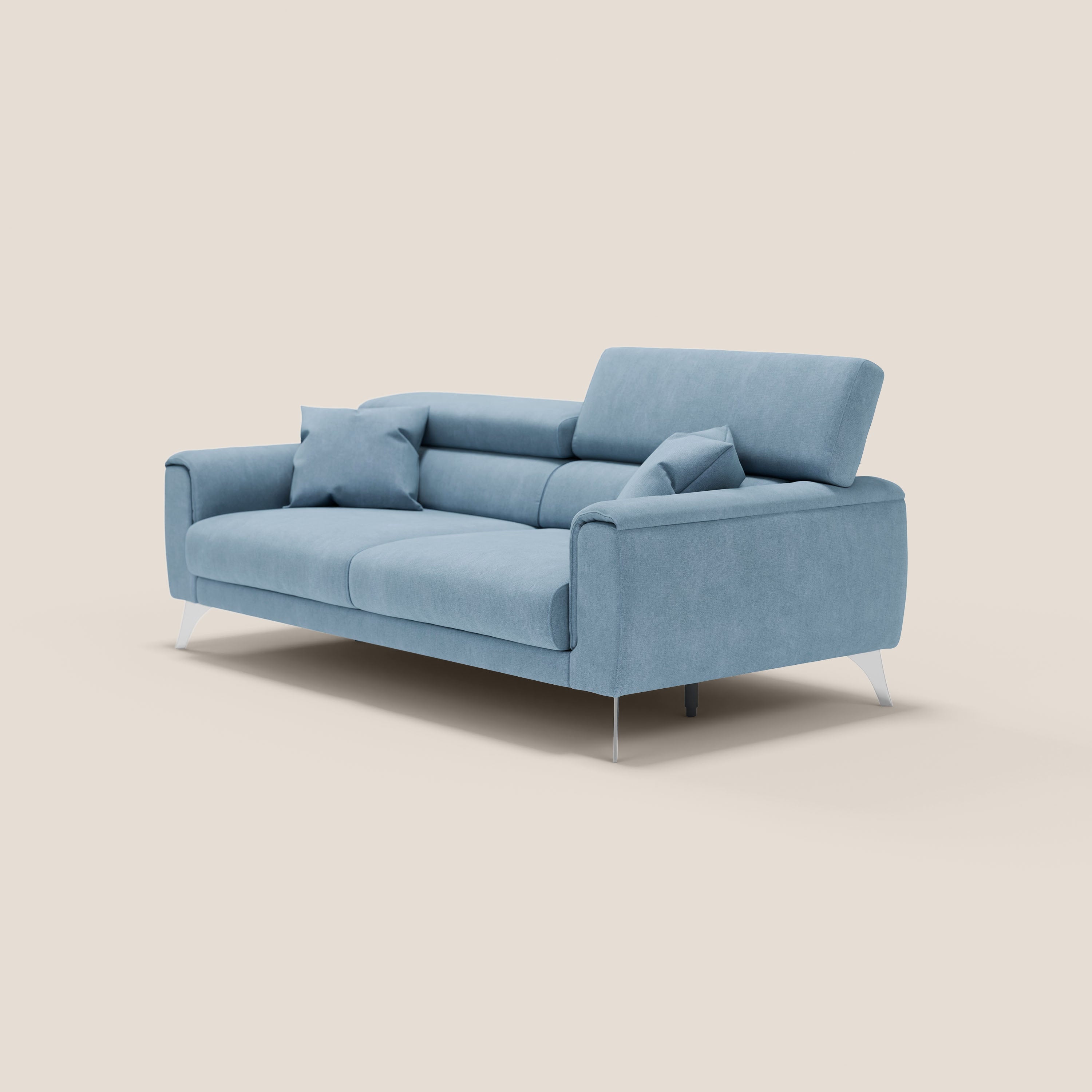 Caravaggio divano con sedute allungabili e poggiatesta reclinabili in tessuto impermeabile T02 - divani.store