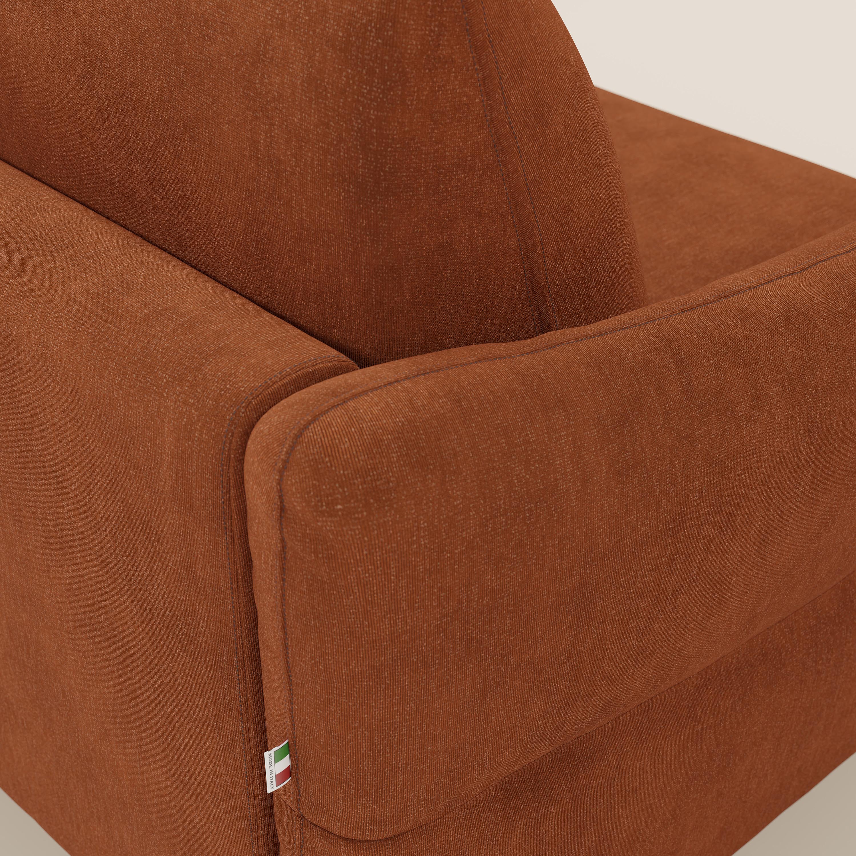 Dalia divano letto angolare con materasso alto 18 cm piedini alti e penisola contenitore in tessuto smacchiabile T17 - divani.store