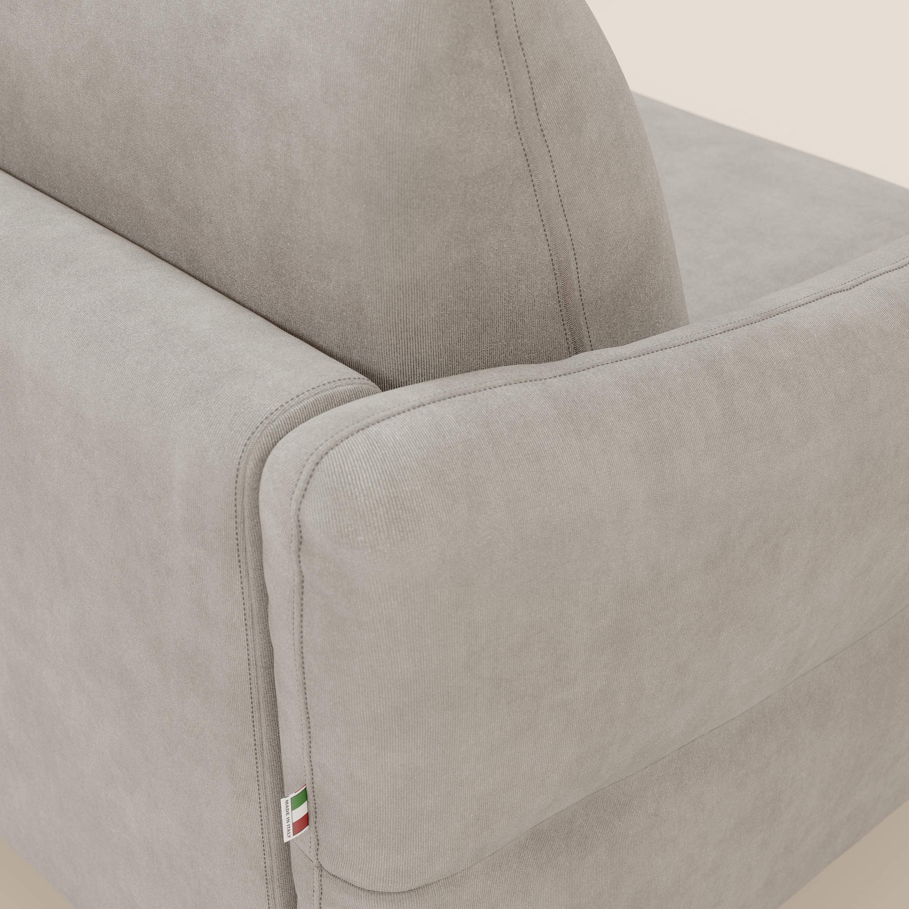 Dalia divano letto angolare con materasso alto 18 cm piedini alti e penisola contenitore in tessuto smacchiabile T17 - divani.store