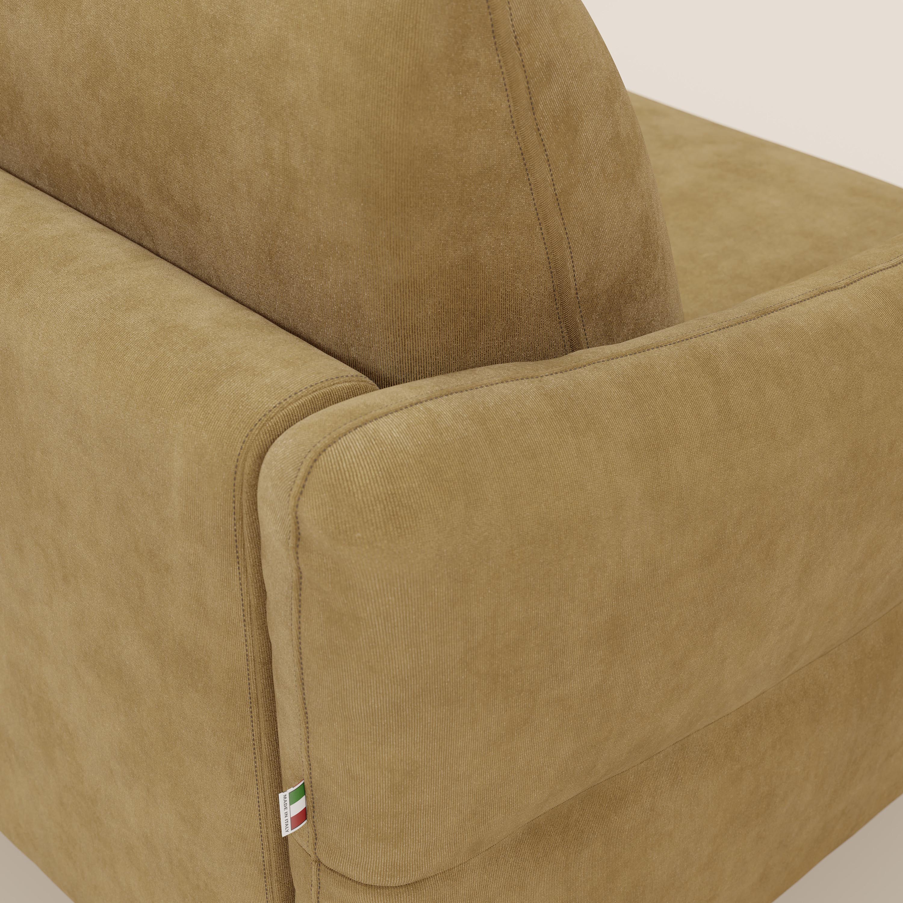 Dalia divano letto angolare con materasso alto 18 cm piedini alti e penisola contenitore in tessuto smacchiabile T17 - divani.store