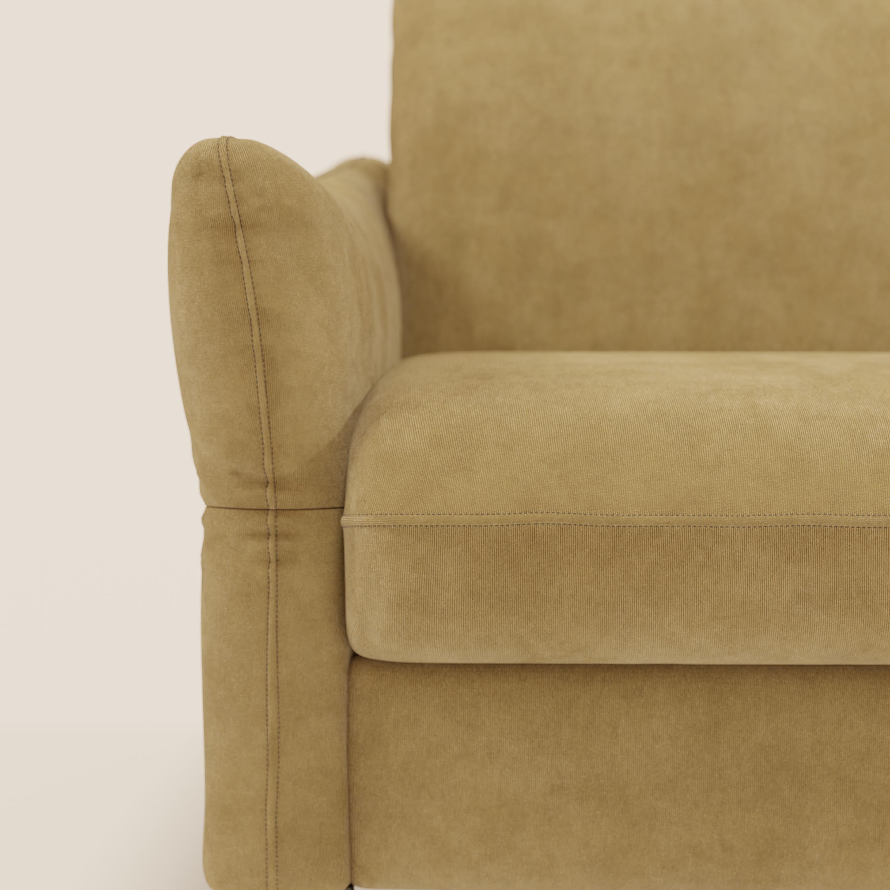 Dalia divano letto angolare con materasso alto 18 cm piedini alti e penisola contenitore in tessuto smacchiabile T17 - divani.store