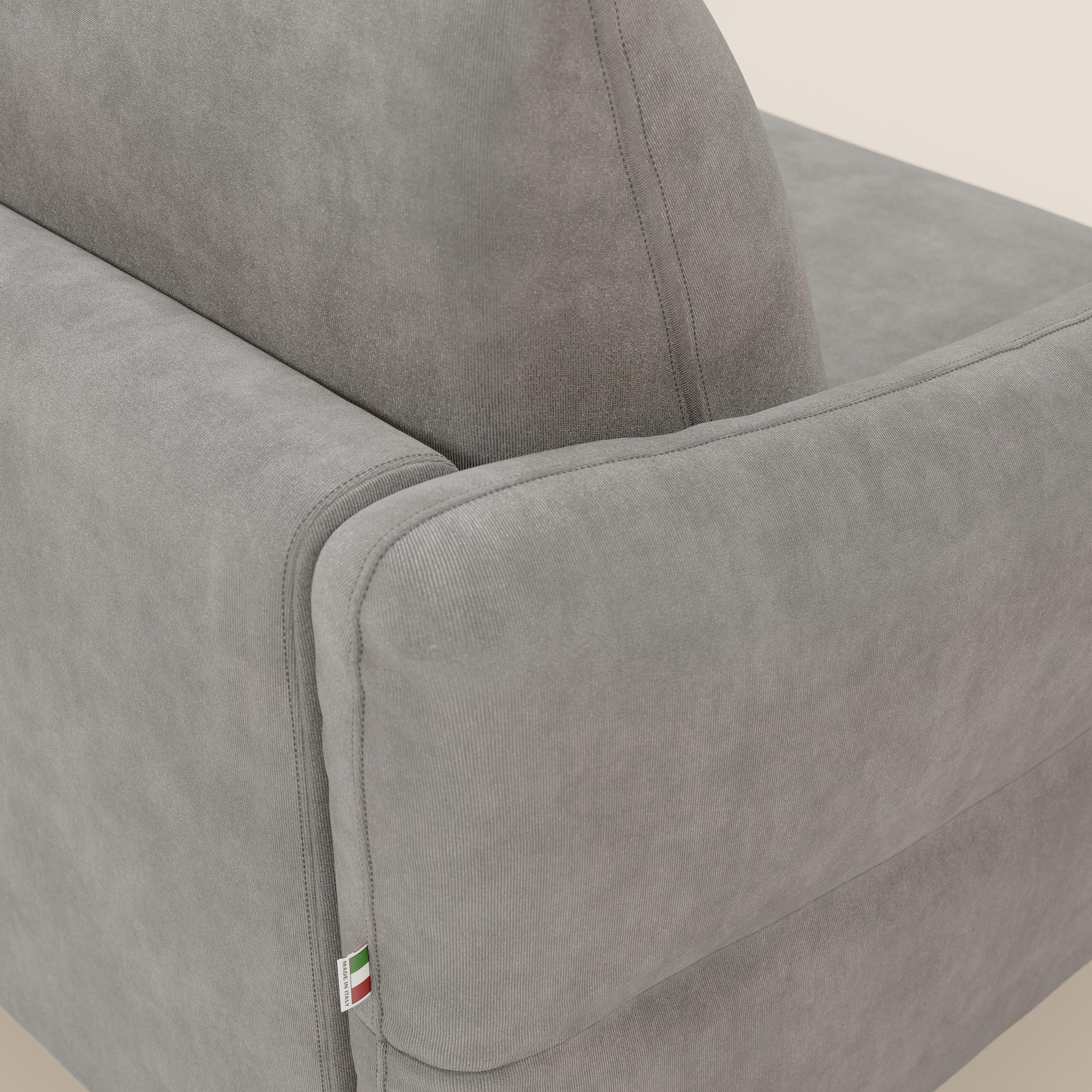 Dalia divano letto angolare con materasso alto 18 cm piedini alti e penisola contenitore in tessuto smacchiabile T17 - divani.store