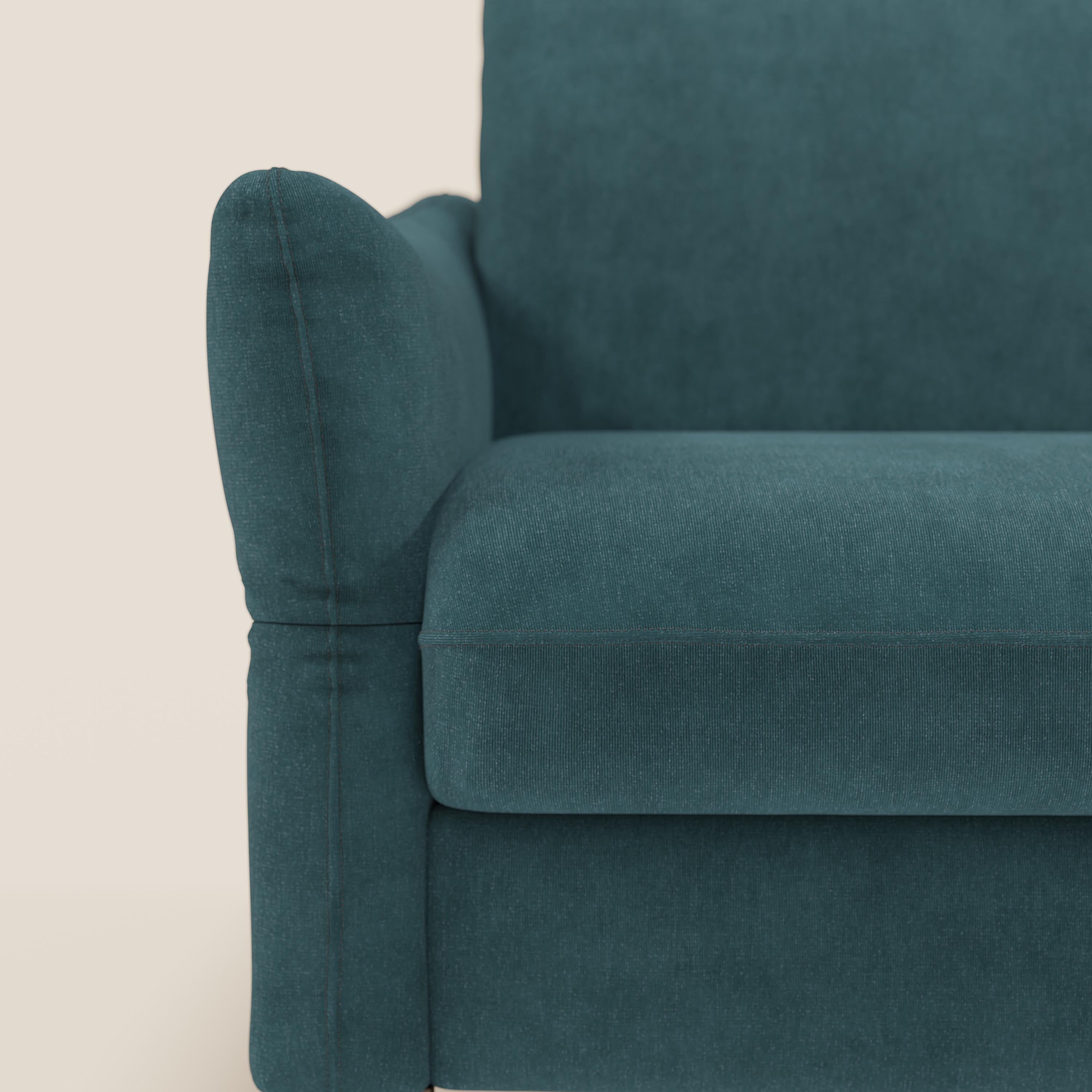 Dalia divano letto angolare con materasso alto 18 cm piedini alti e penisola contenitore in tessuto smacchiabile T17 - divani.store