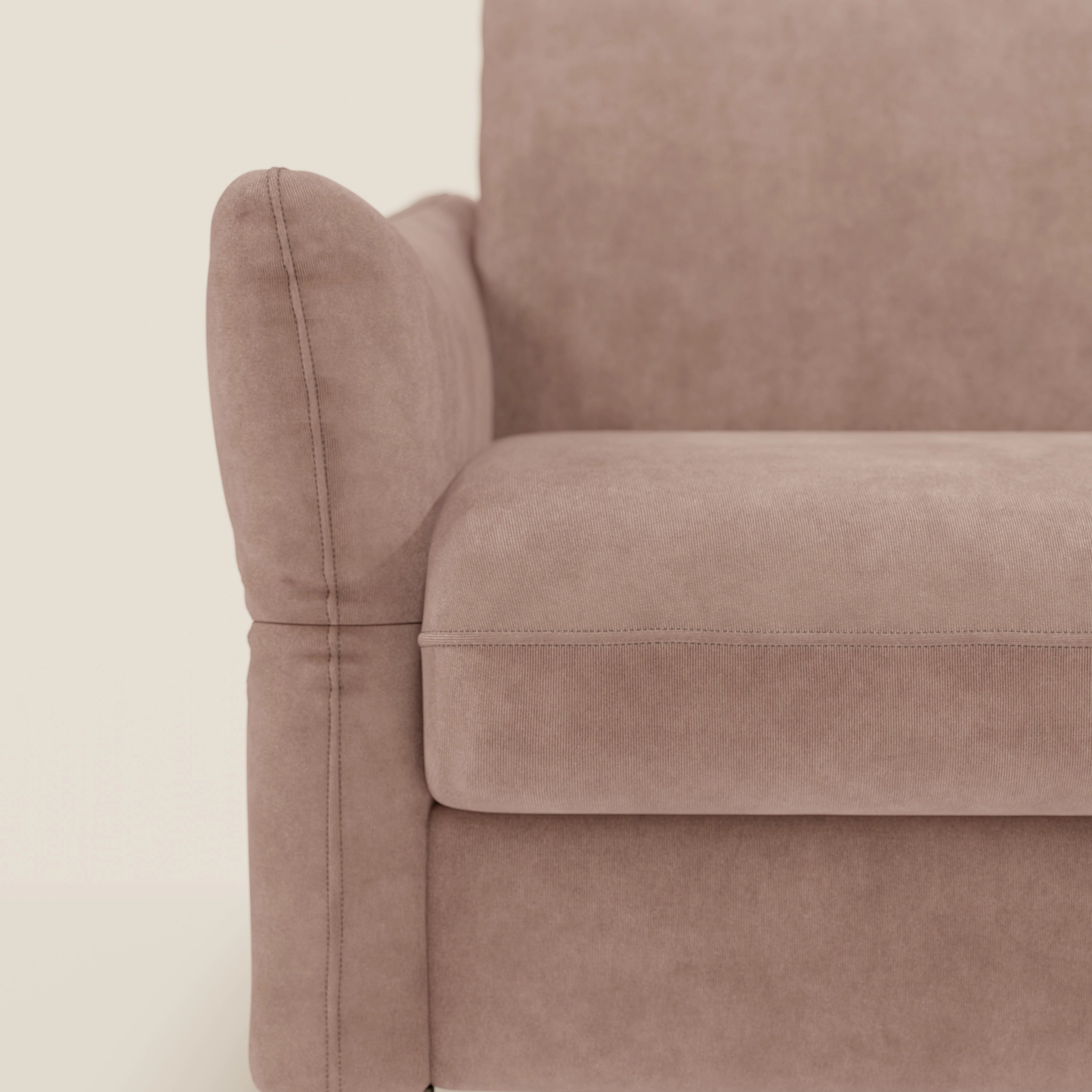 Dalia divano letto angolare con materasso alto 18 cm piedini alti e penisola contenitore in tessuto smacchiabile T17 - divani.store