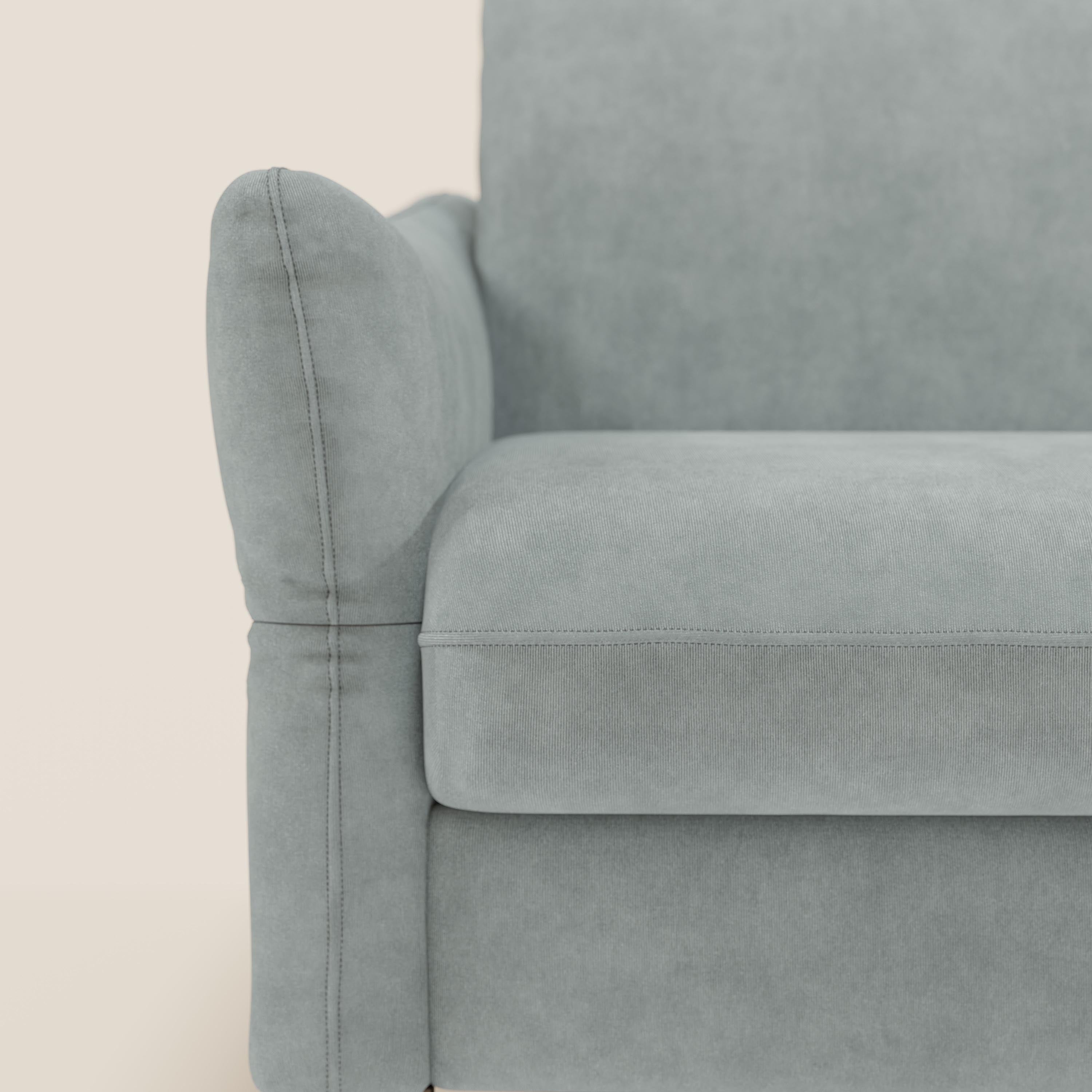 Dalia divano letto angolare con materasso alto 18 cm piedini alti e penisola contenitore in tessuto smacchiabile T17 - divani.store