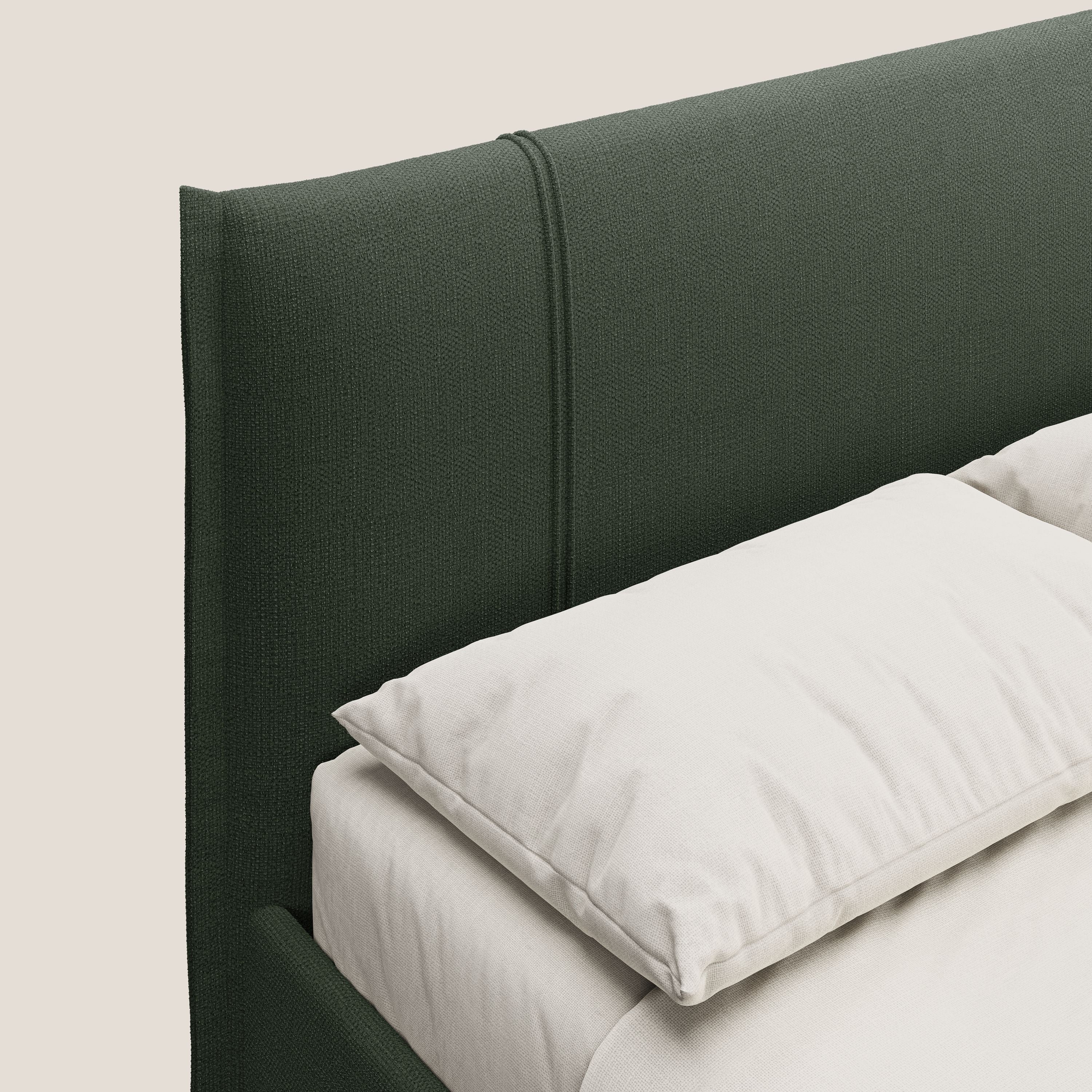 Alicia letto imbottito con vano contenitore in tessuto impermeabile T14 verde - divani.store