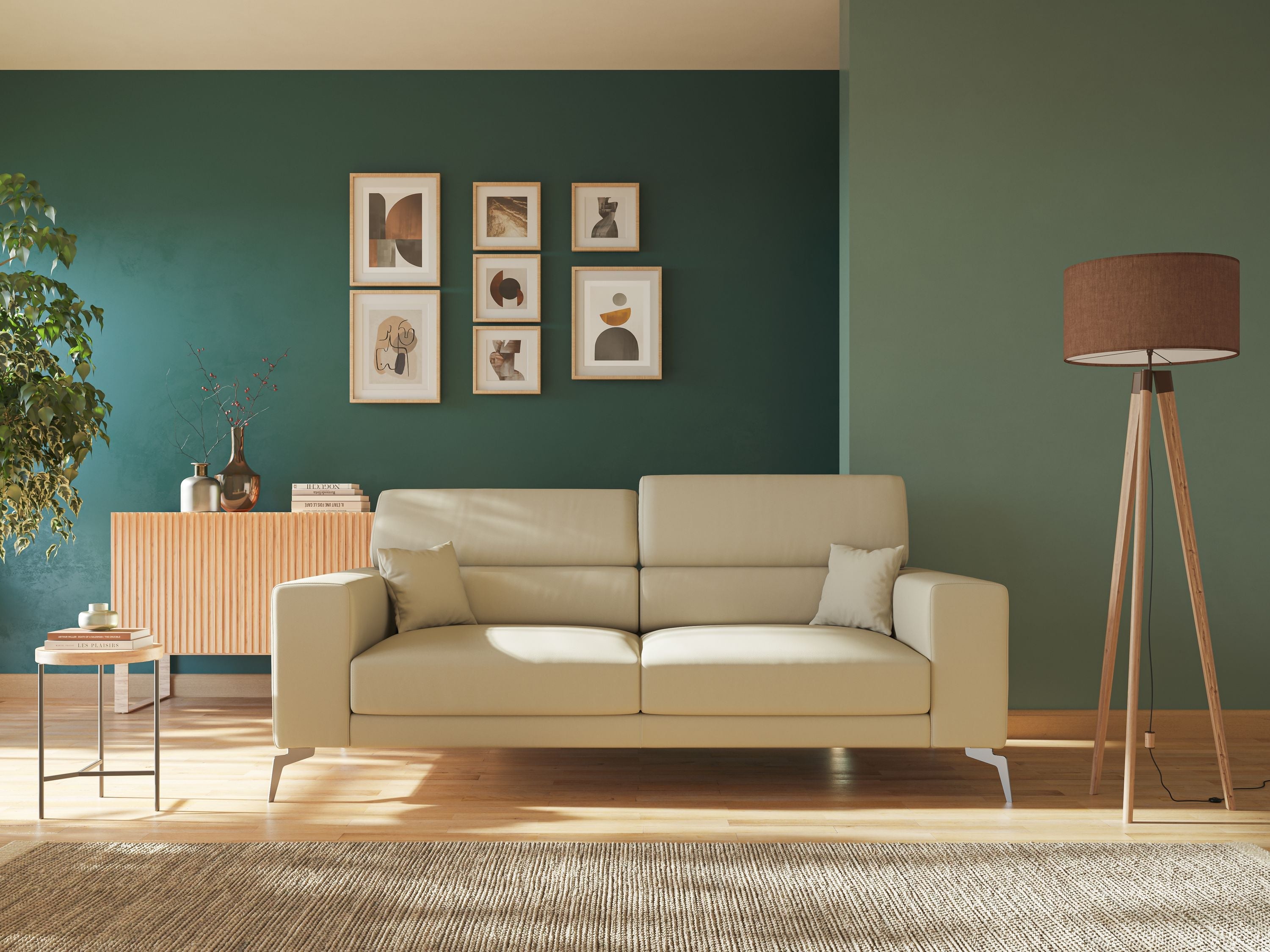 Blade Divano moderno con poggiatesta reclinabili in Ecopelle T04 verde - divani.store