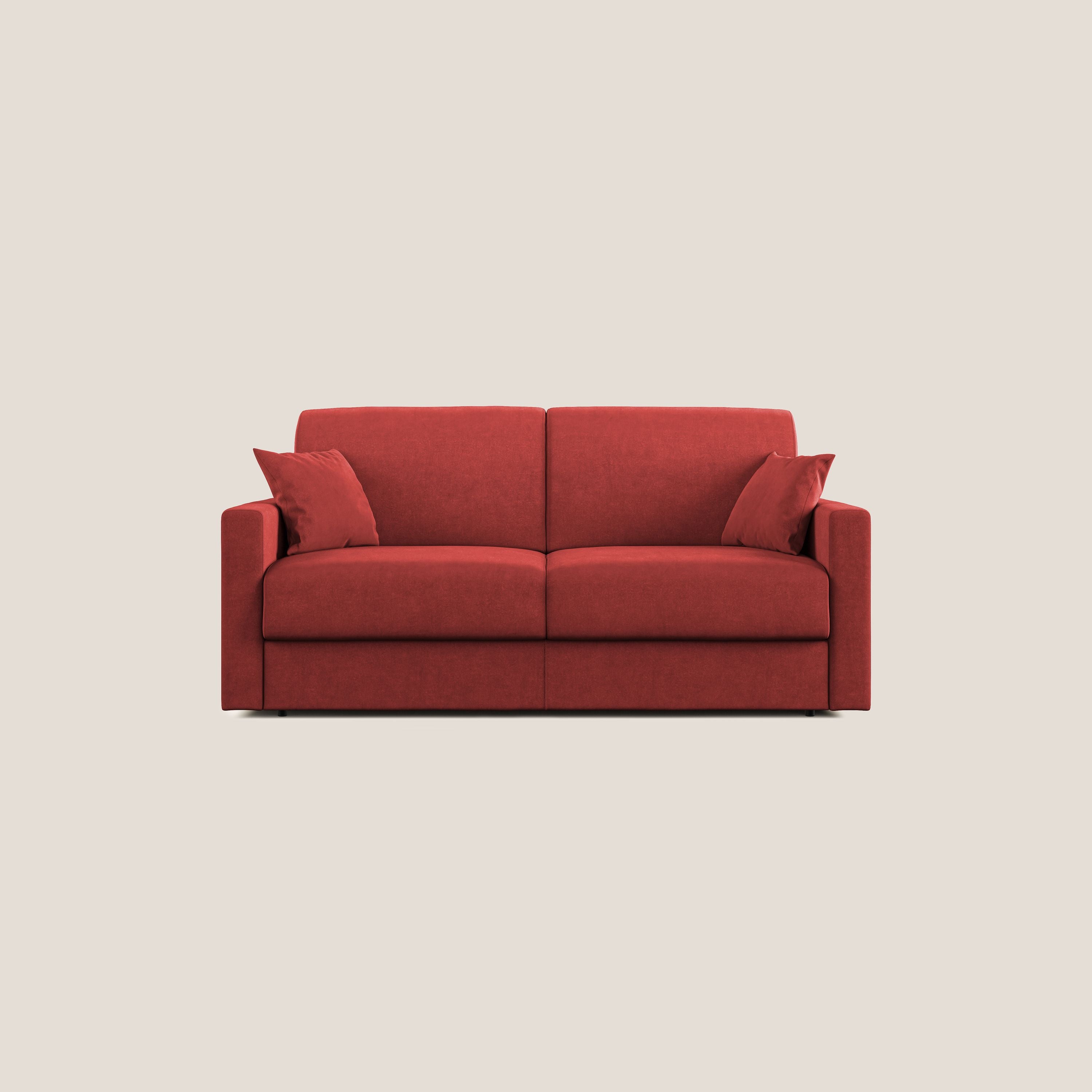 Chris Divano letto in microfibra smacchiabile T11 rosso - divani.store