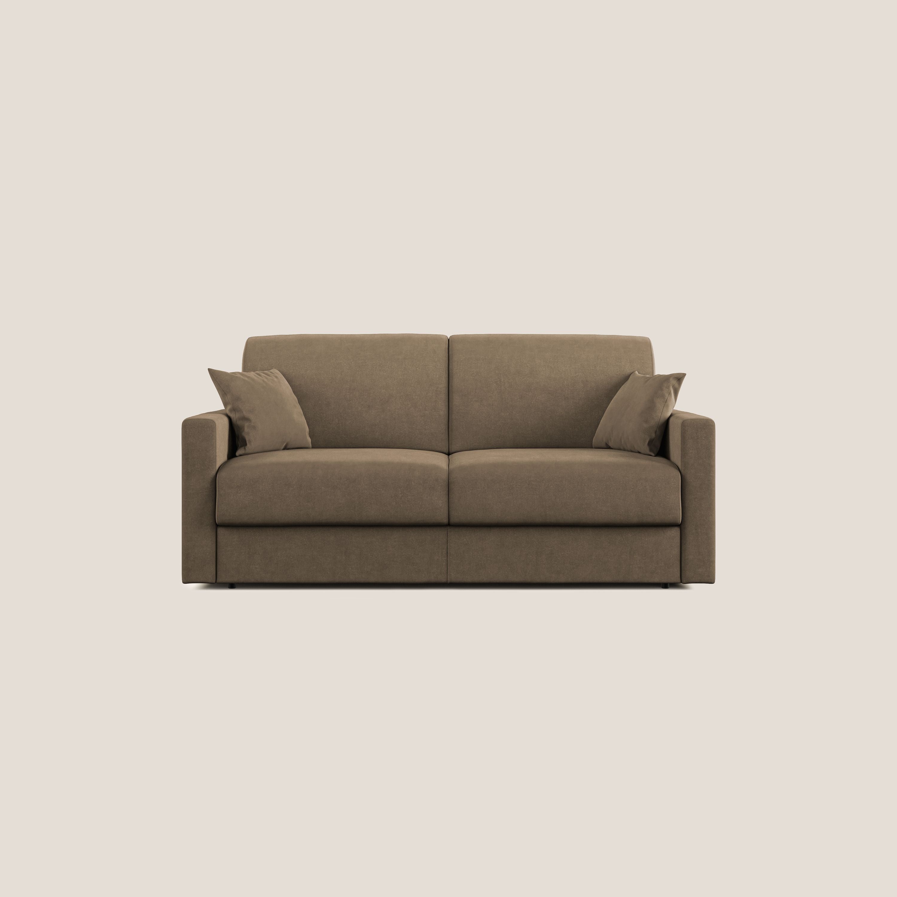 Chris Divano letto in microfibra smacchiabile T11 marrone - divani.store