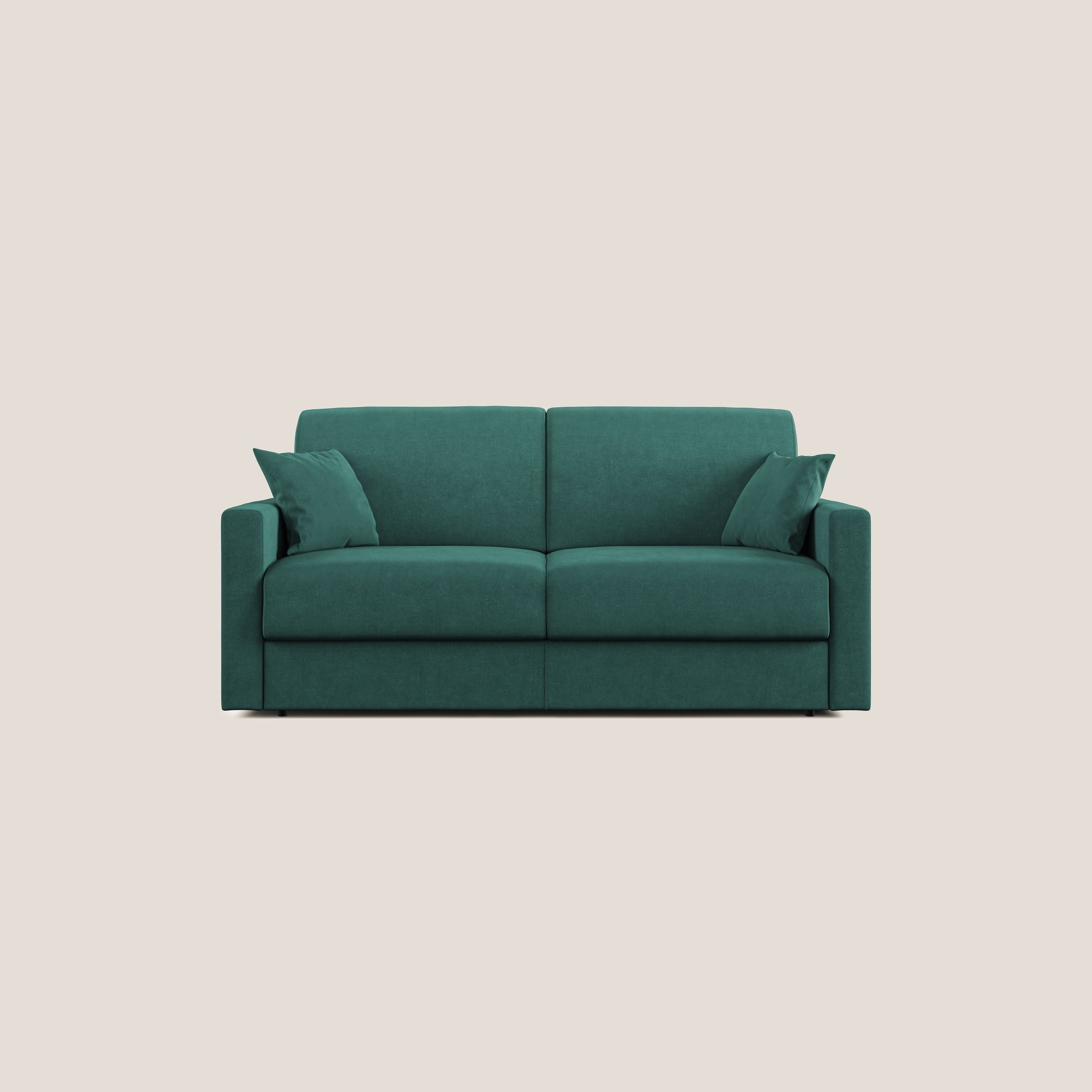 Chris Divano letto in microfibra smacchiabile T11 petrolio - divani.store